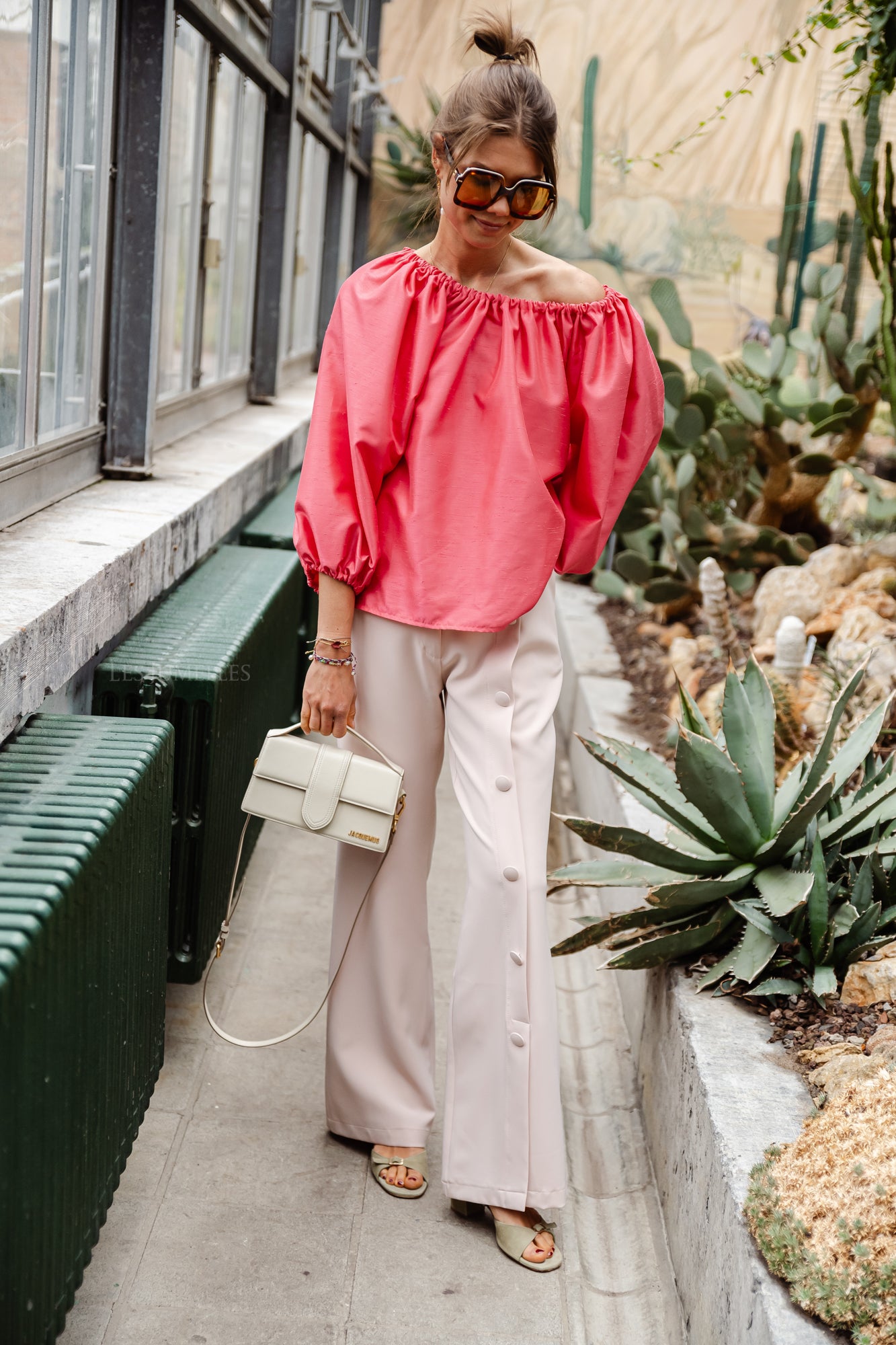 Ella Off-Shoulder Bluse Korallenrosa