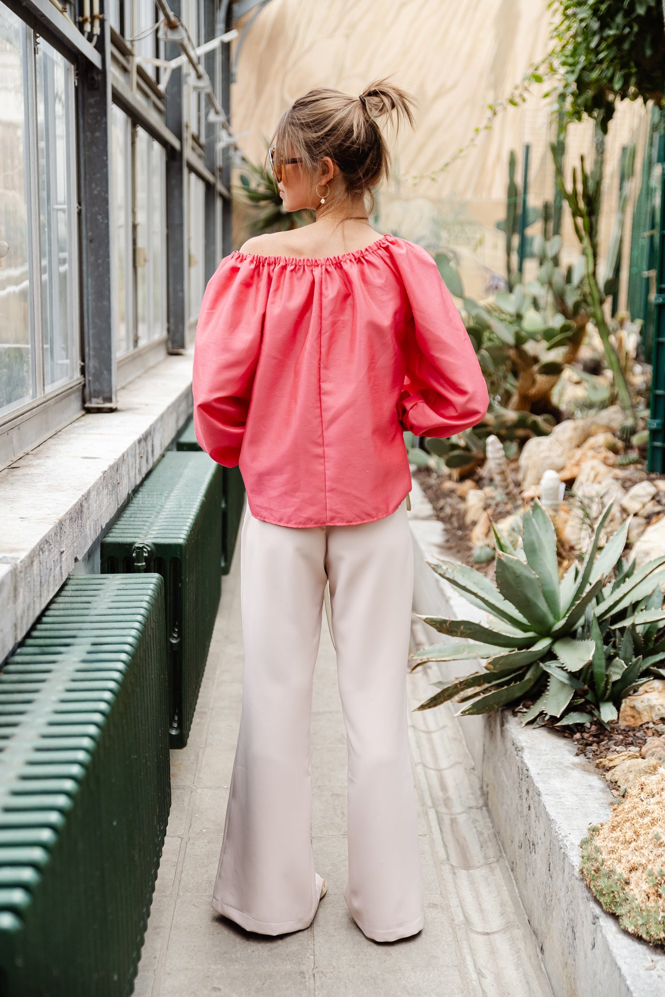 Ella Off-Shoulder Bluse Korallenrosa