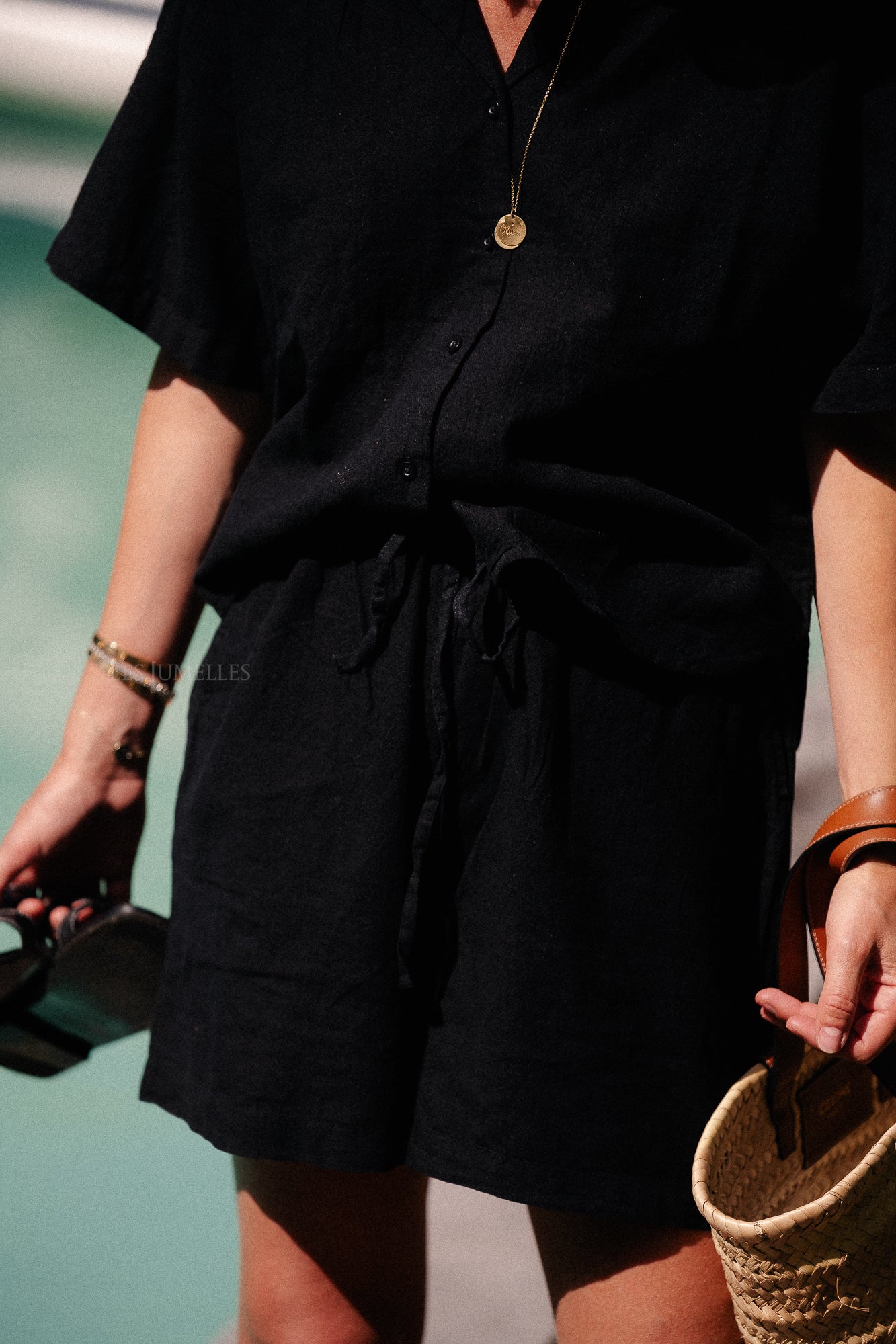 SLFLuisa MW string shorts black