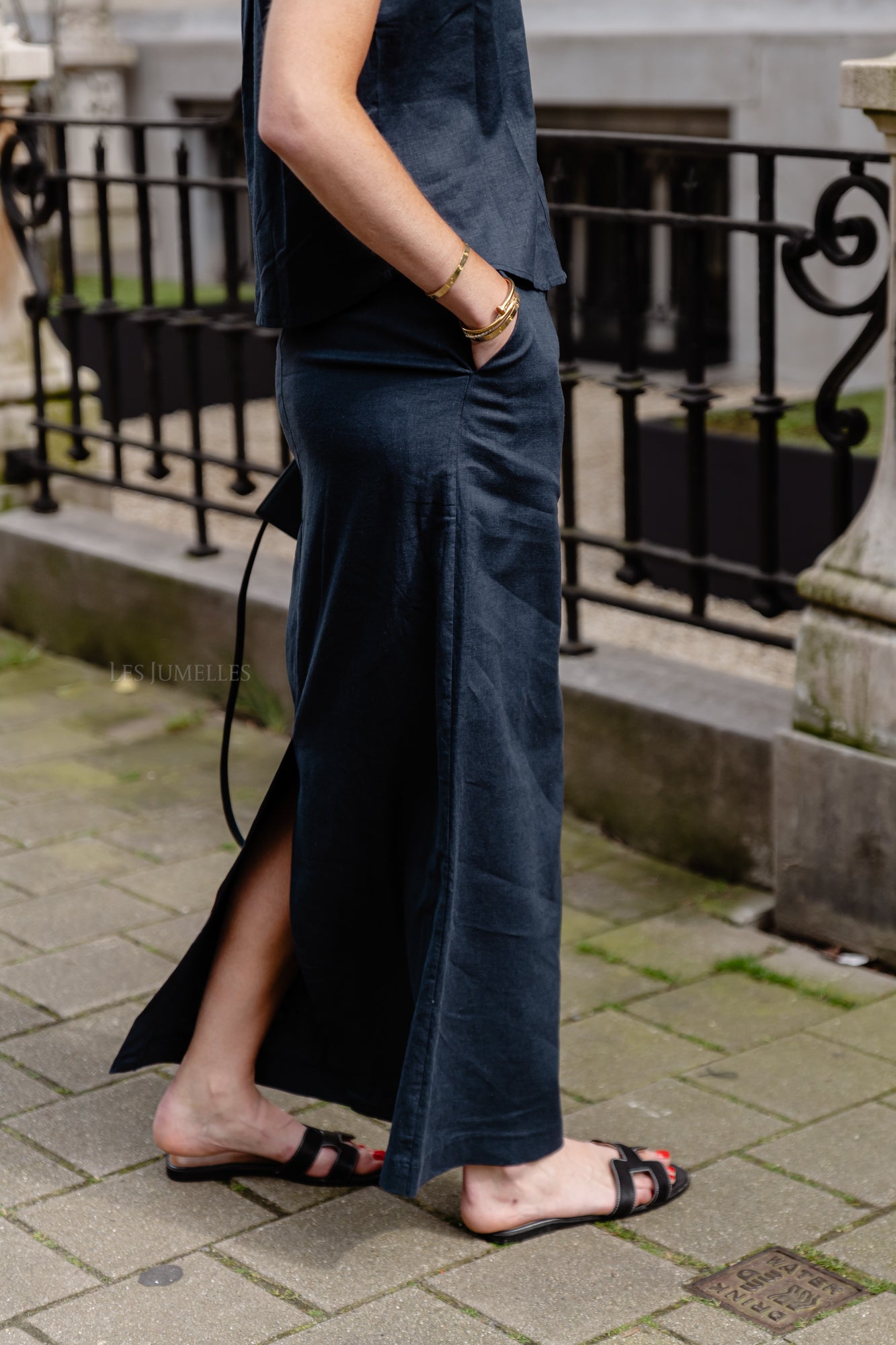 LizaGZ linen HW skirt seaborne