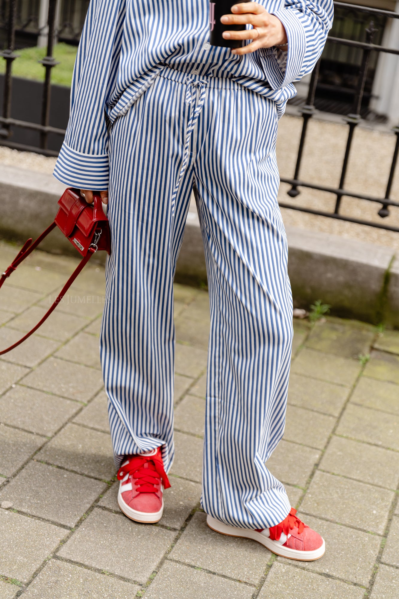 Bjelle pants blue and white stripe