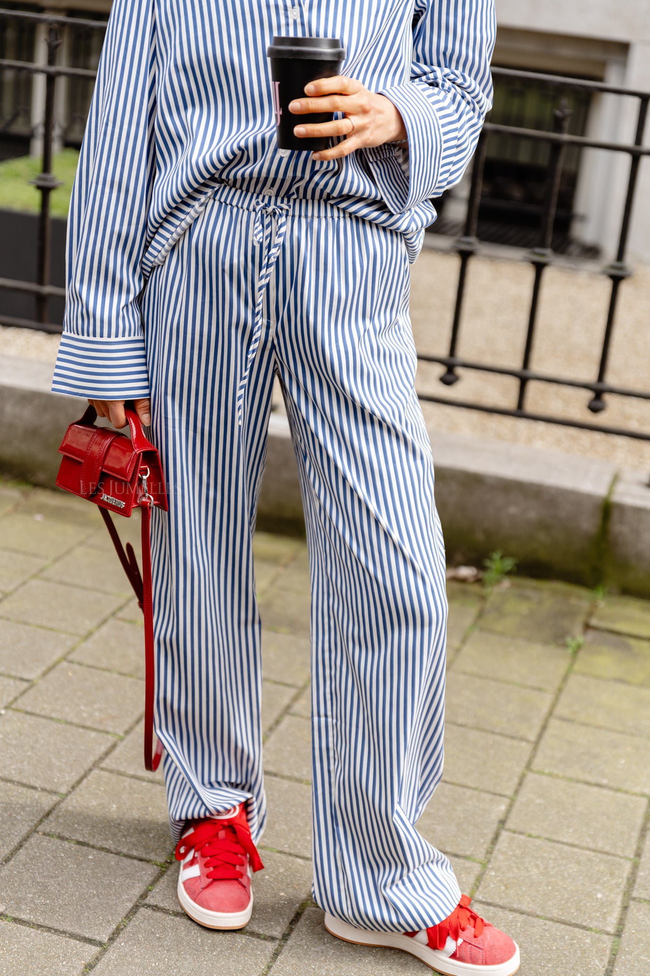 Bjelle pants blue and white stripe