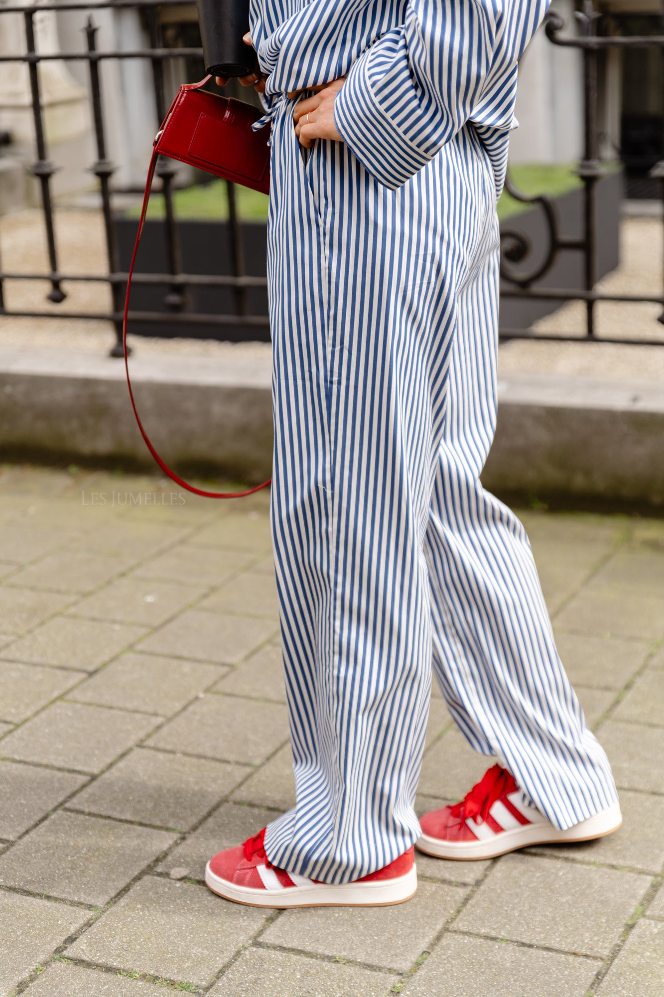 Bjelle pants blue and white stripe