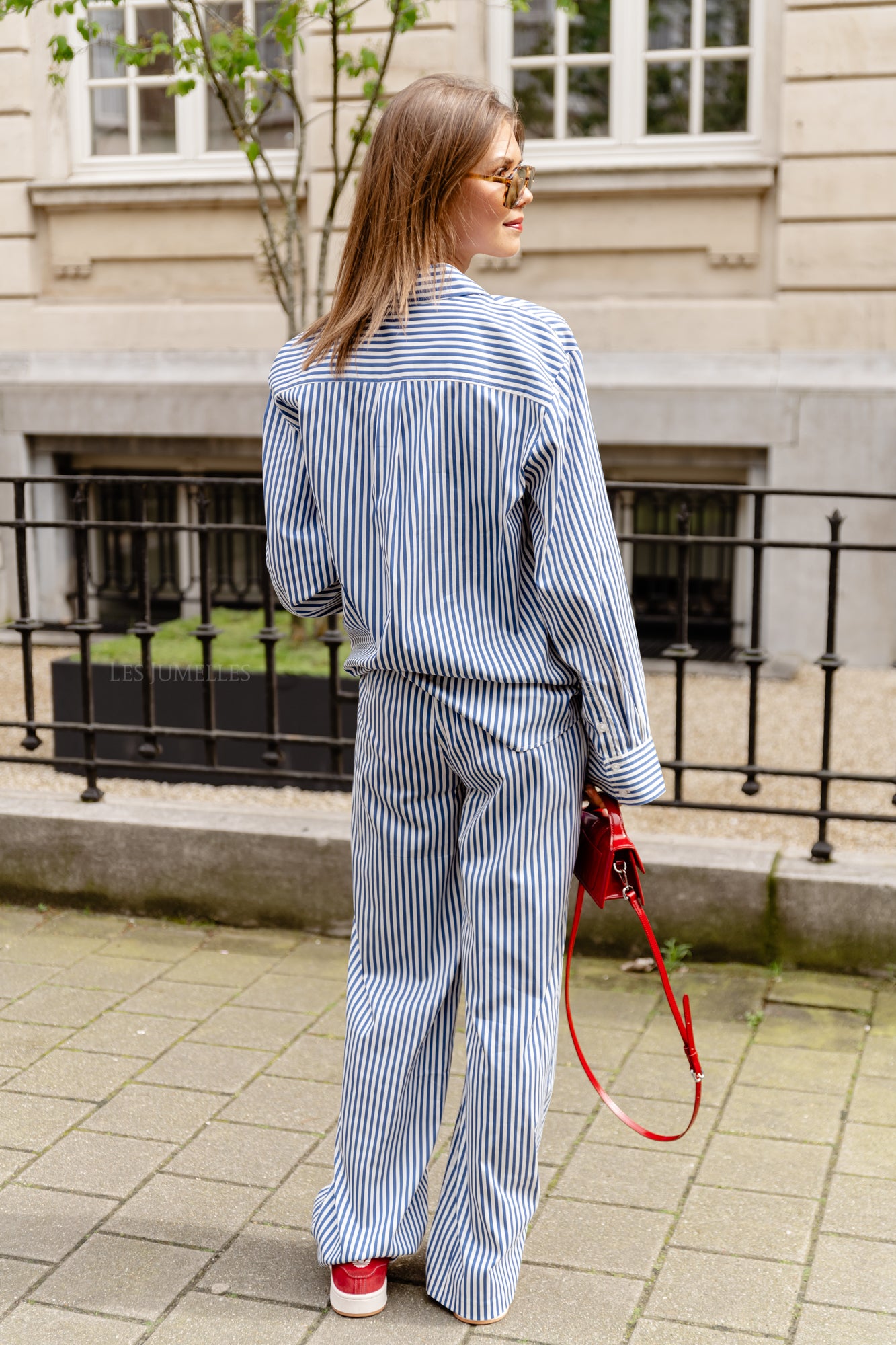 Bjelle pants blue and white stripe