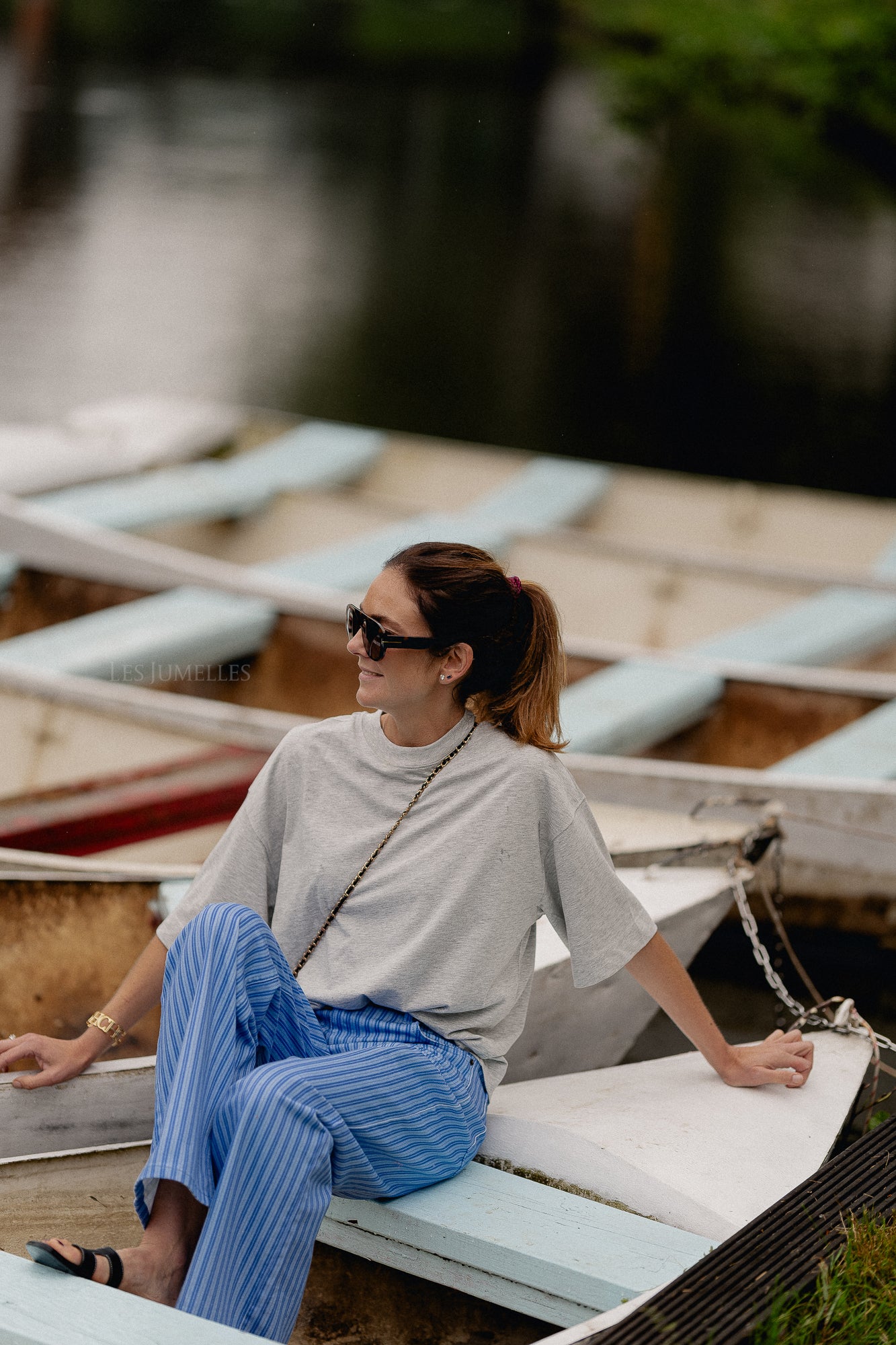 Yve pants blue stripe