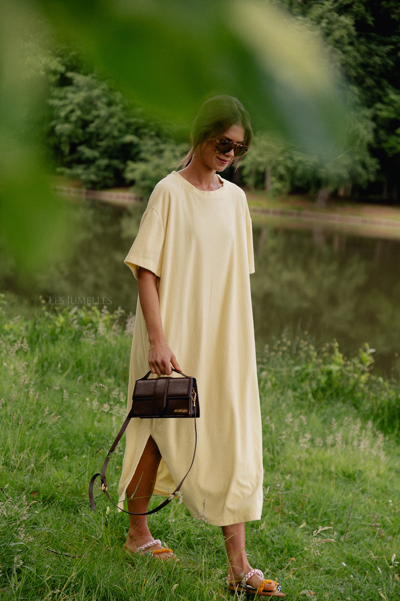 Dorothee terry T-shirt dress light yellow