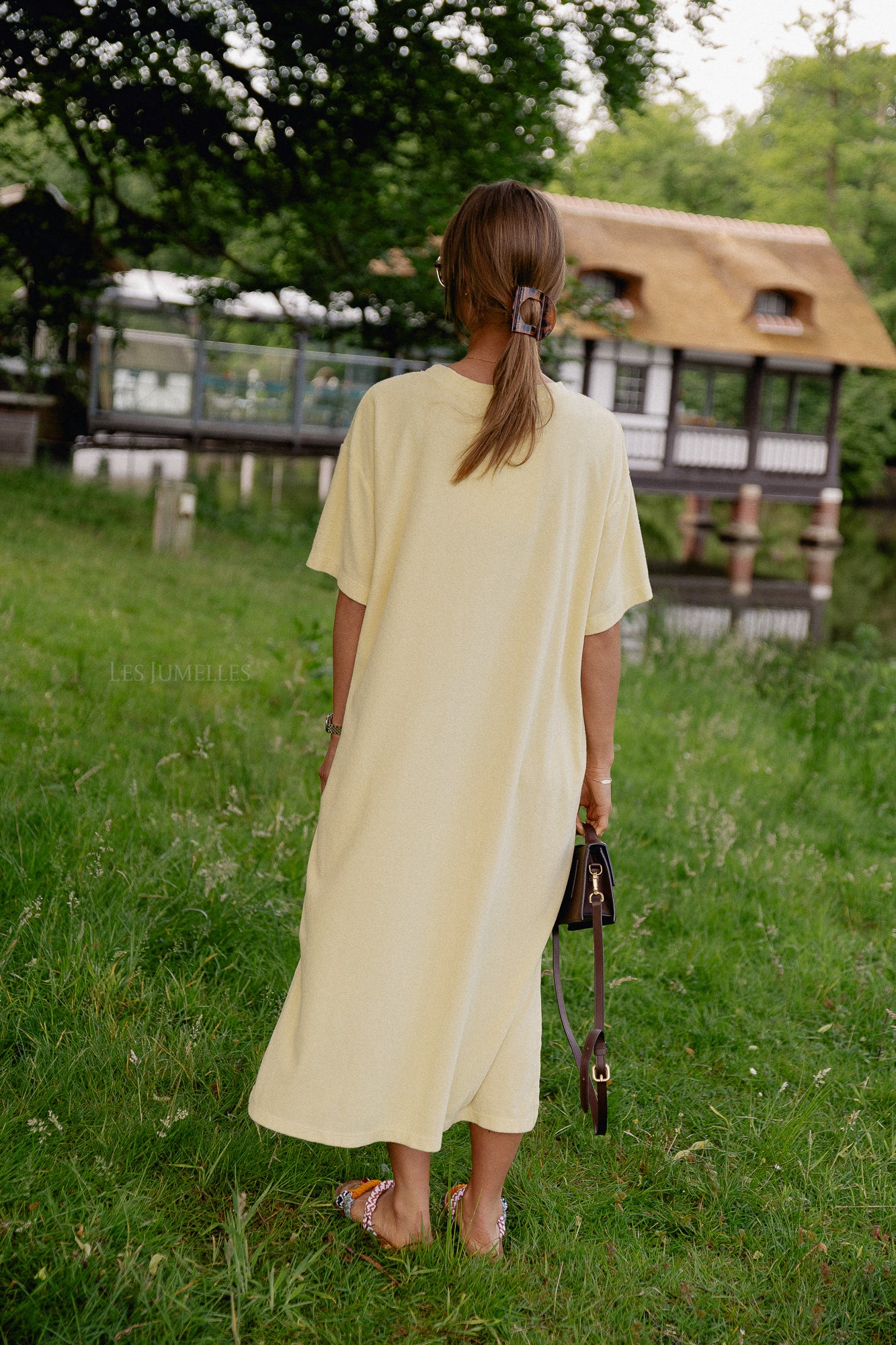 Dorothee terry T-shirt dress light yellow