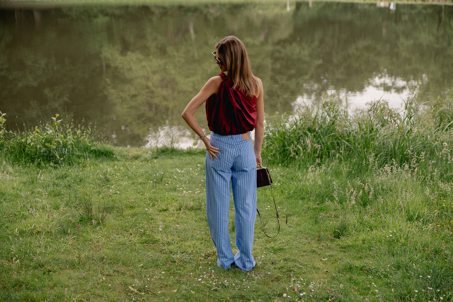 Fran one shoulder top burgundy