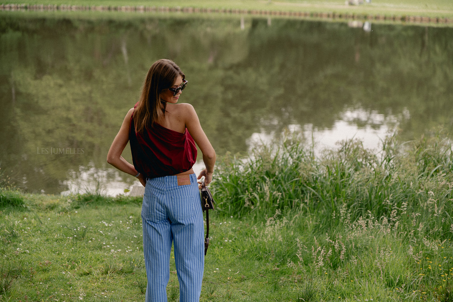 Fran one shoulder top burgundy
