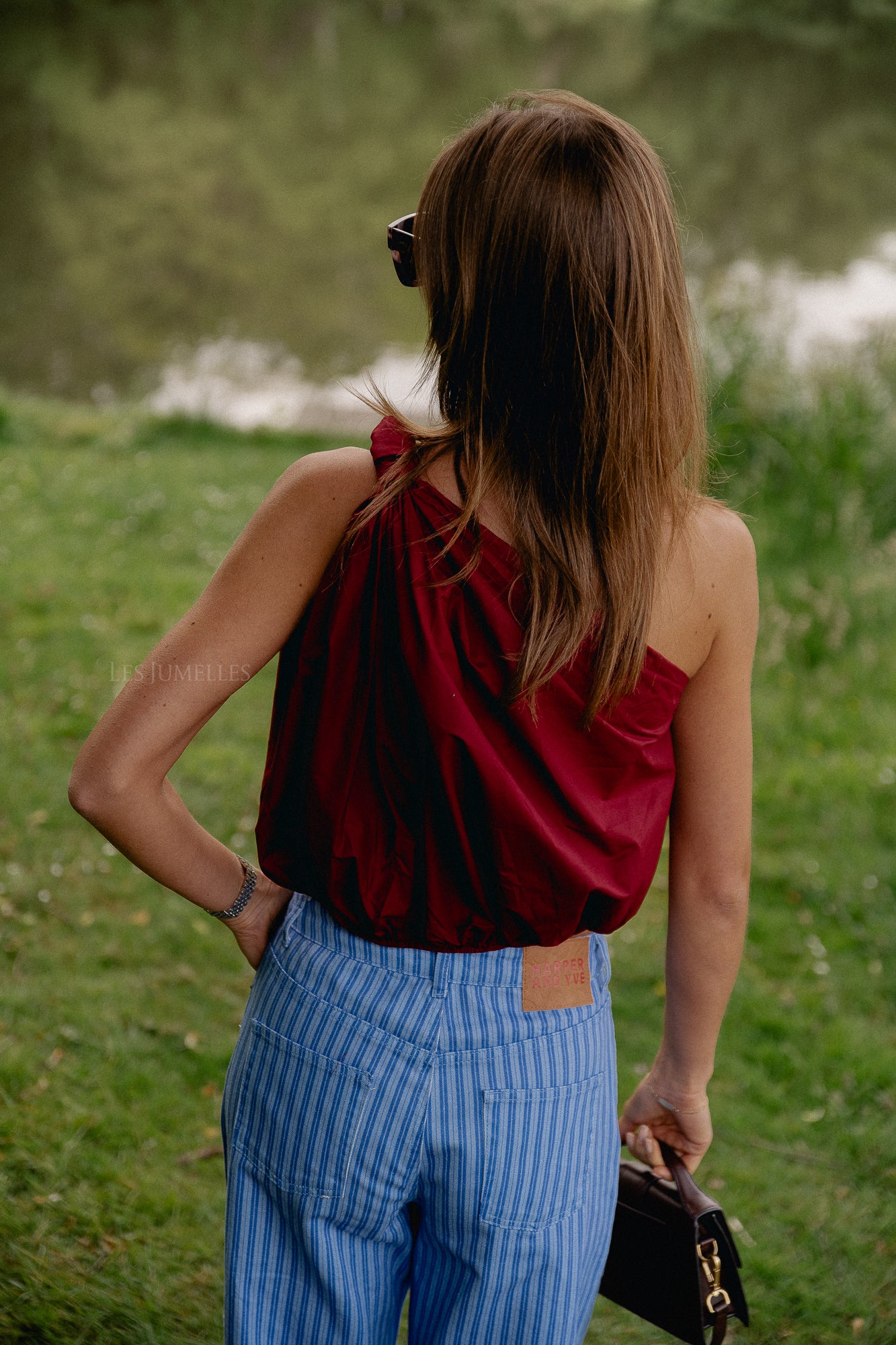 Fran one shoulder top burgundy