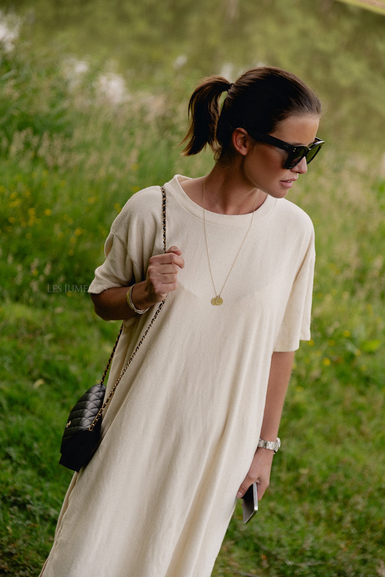 Dorothee terry T-shirt dress ecru
