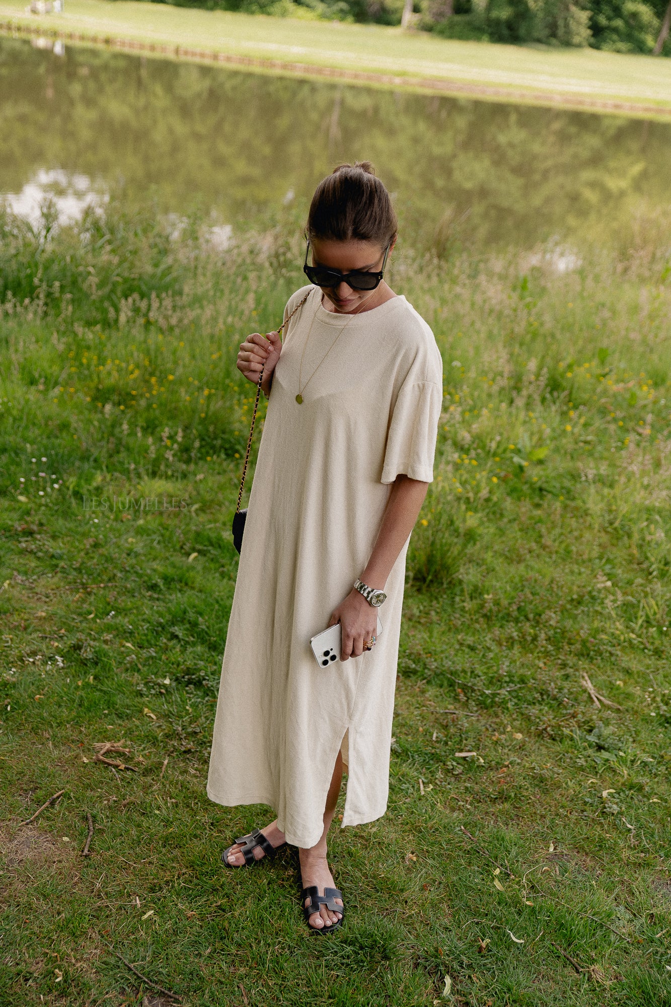 Dorothee terry T-shirt dress ecru