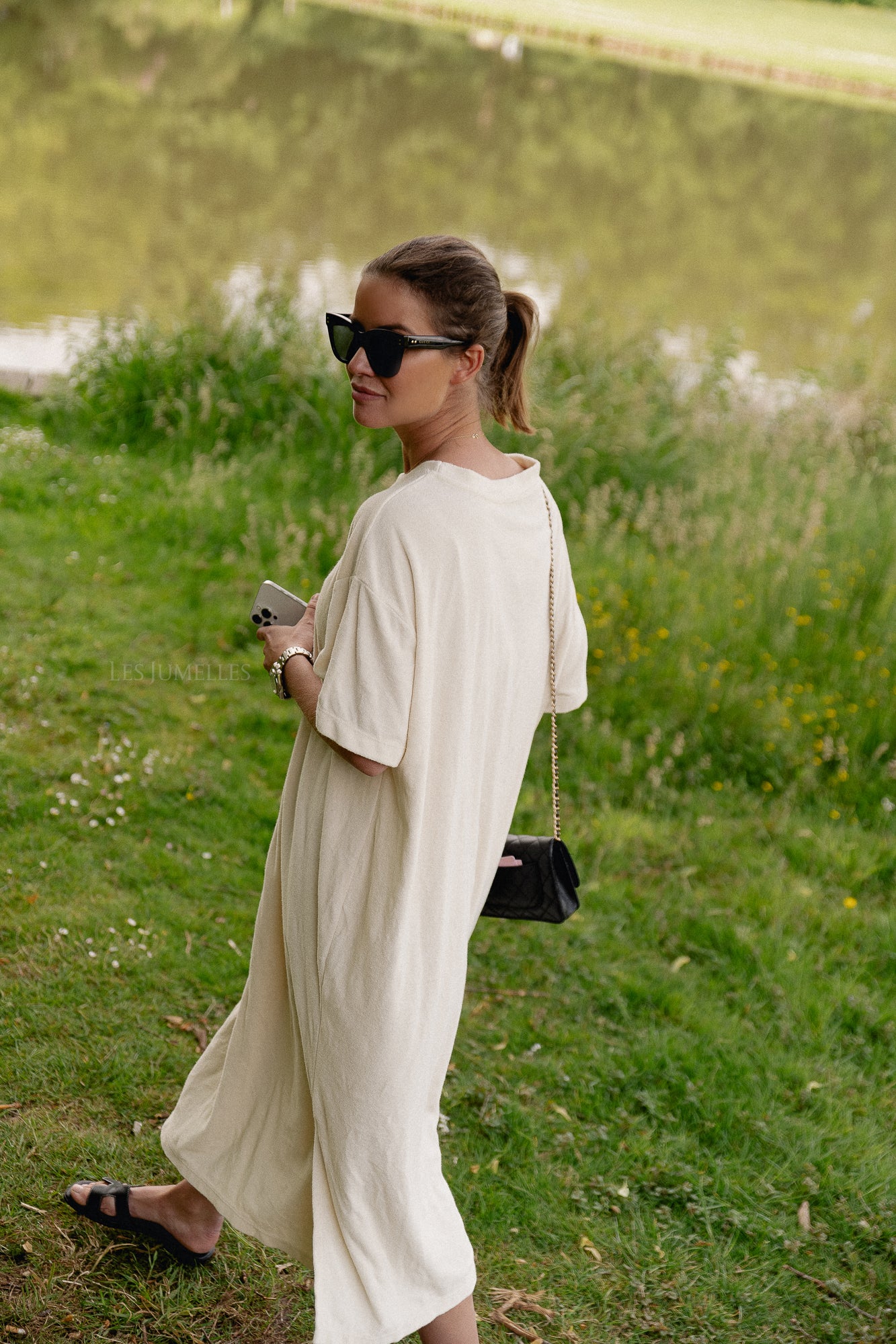 Dorothee terry T-shirt dress ecru