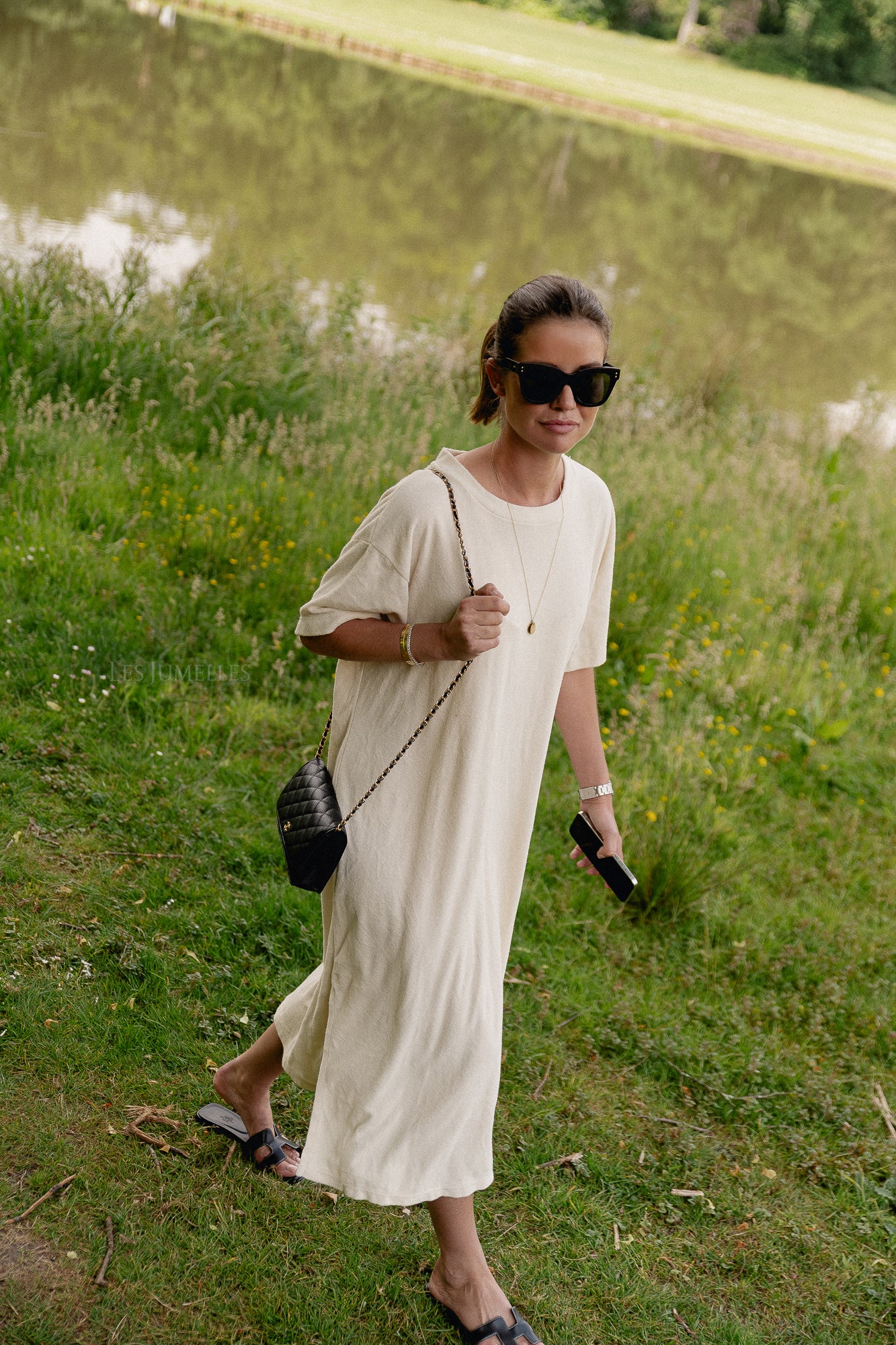 Dorothee terry T-shirt dress ecru
