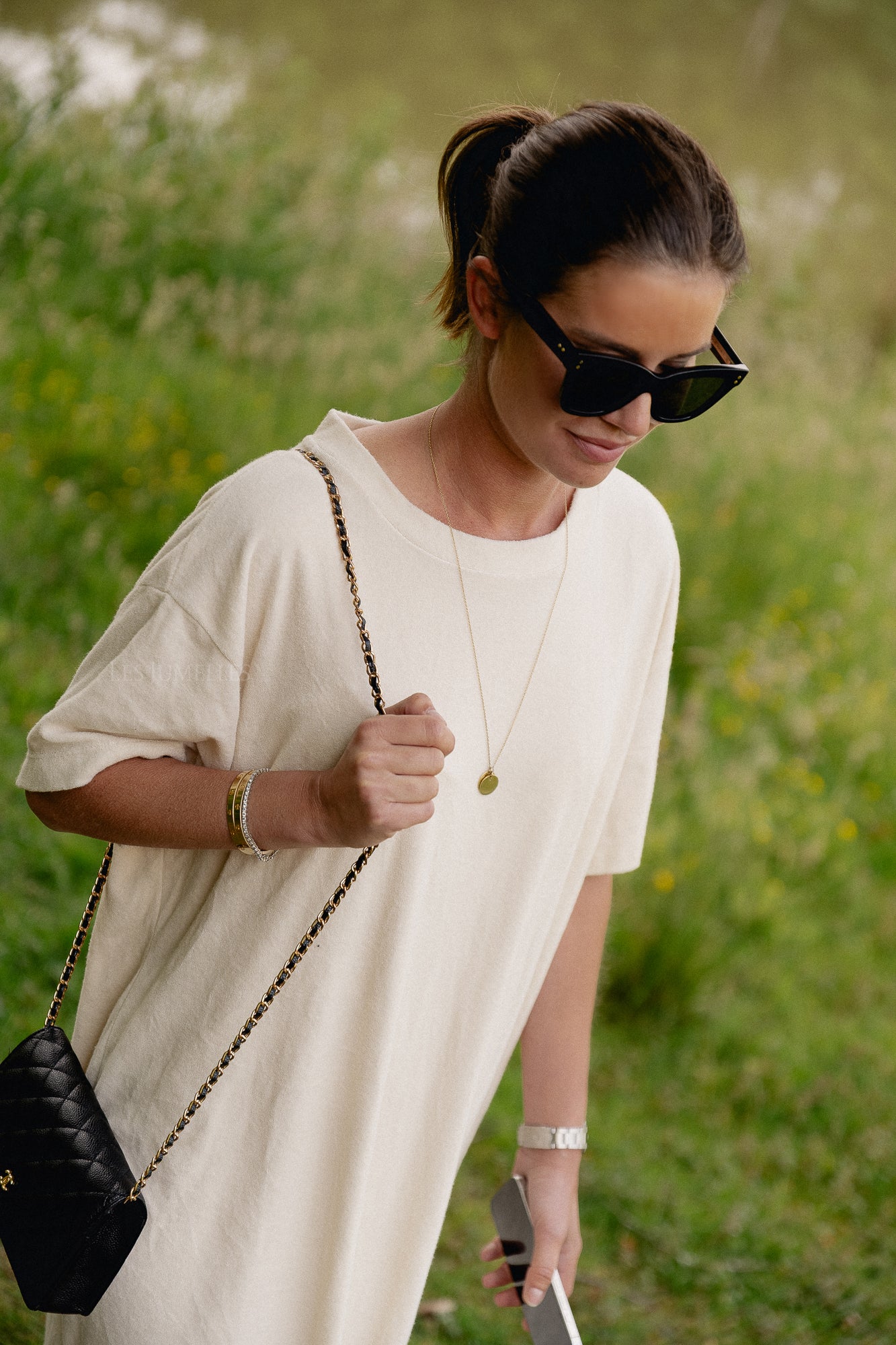 Dorothee terry T-shirt dress ecru