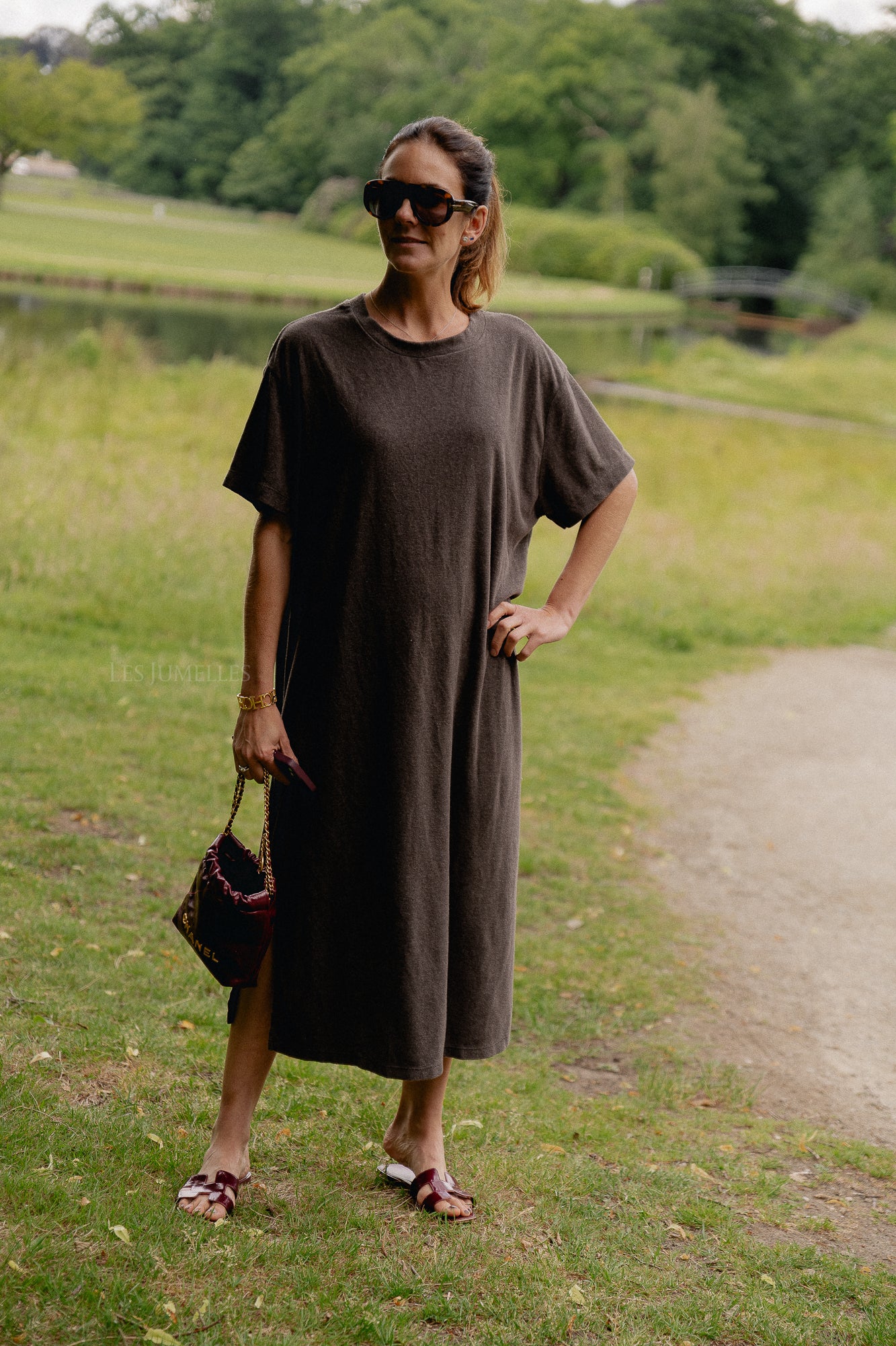 Dorothee terry T-shirt dress charcoal