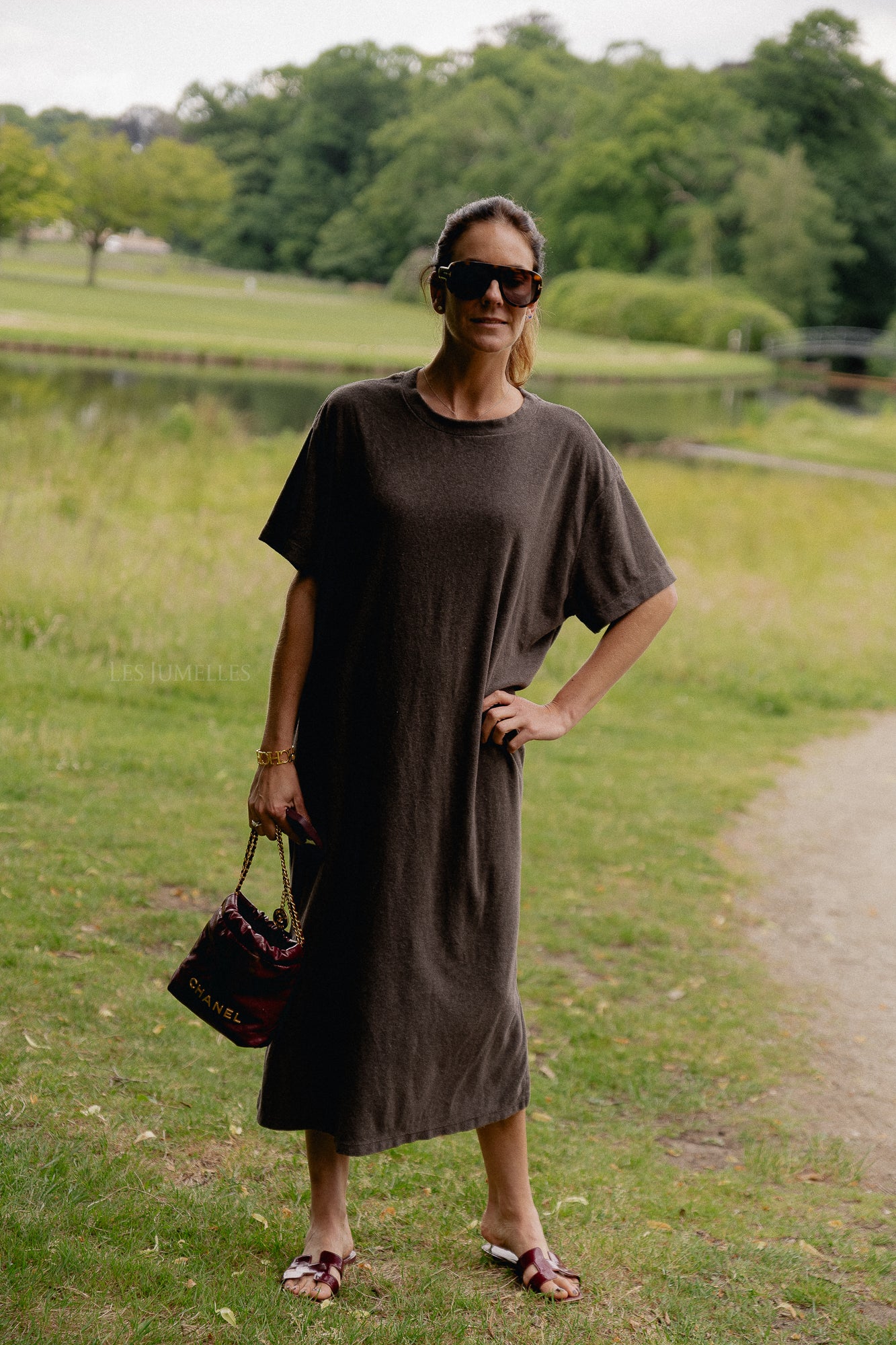 Dorothee terry T-shirt dress charcoal