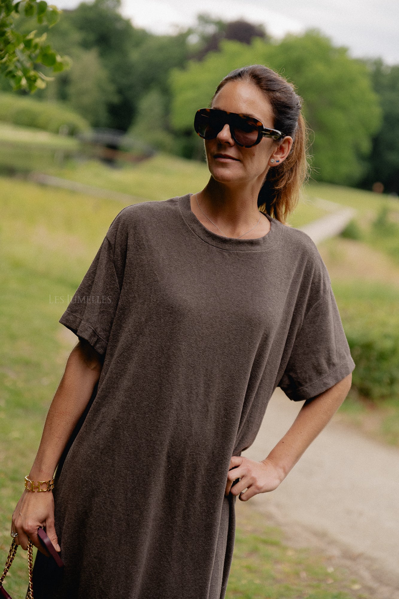 Dorothee terry T-shirt dress charcoal