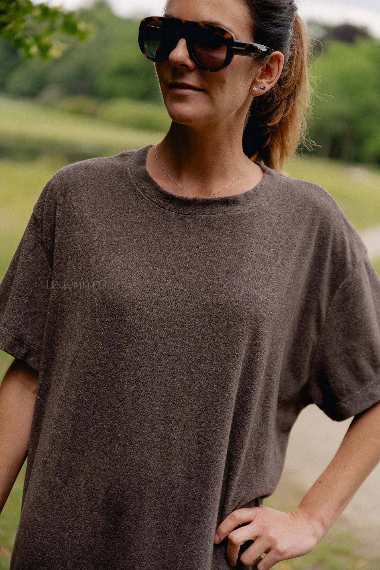 Dorothee terry T-shirt dress charcoal