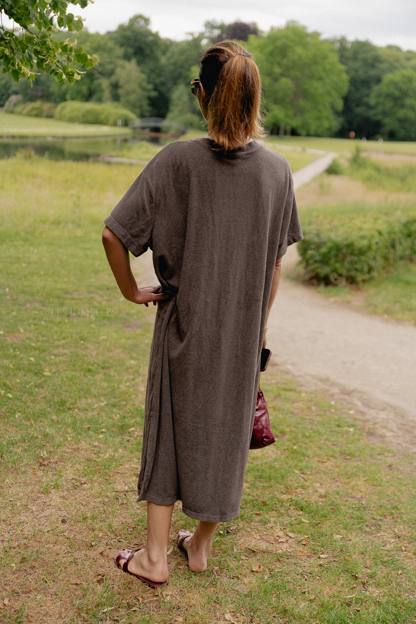 Dorothee terry T-shirt dress charcoal
