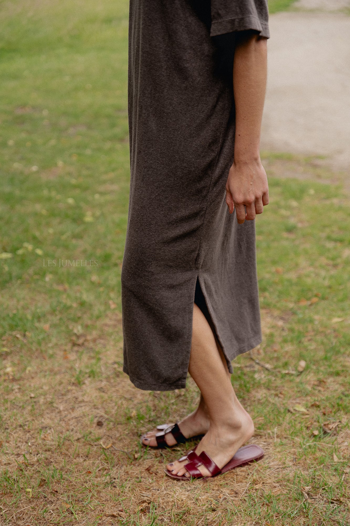 Dorothee terry T-shirt dress charcoal