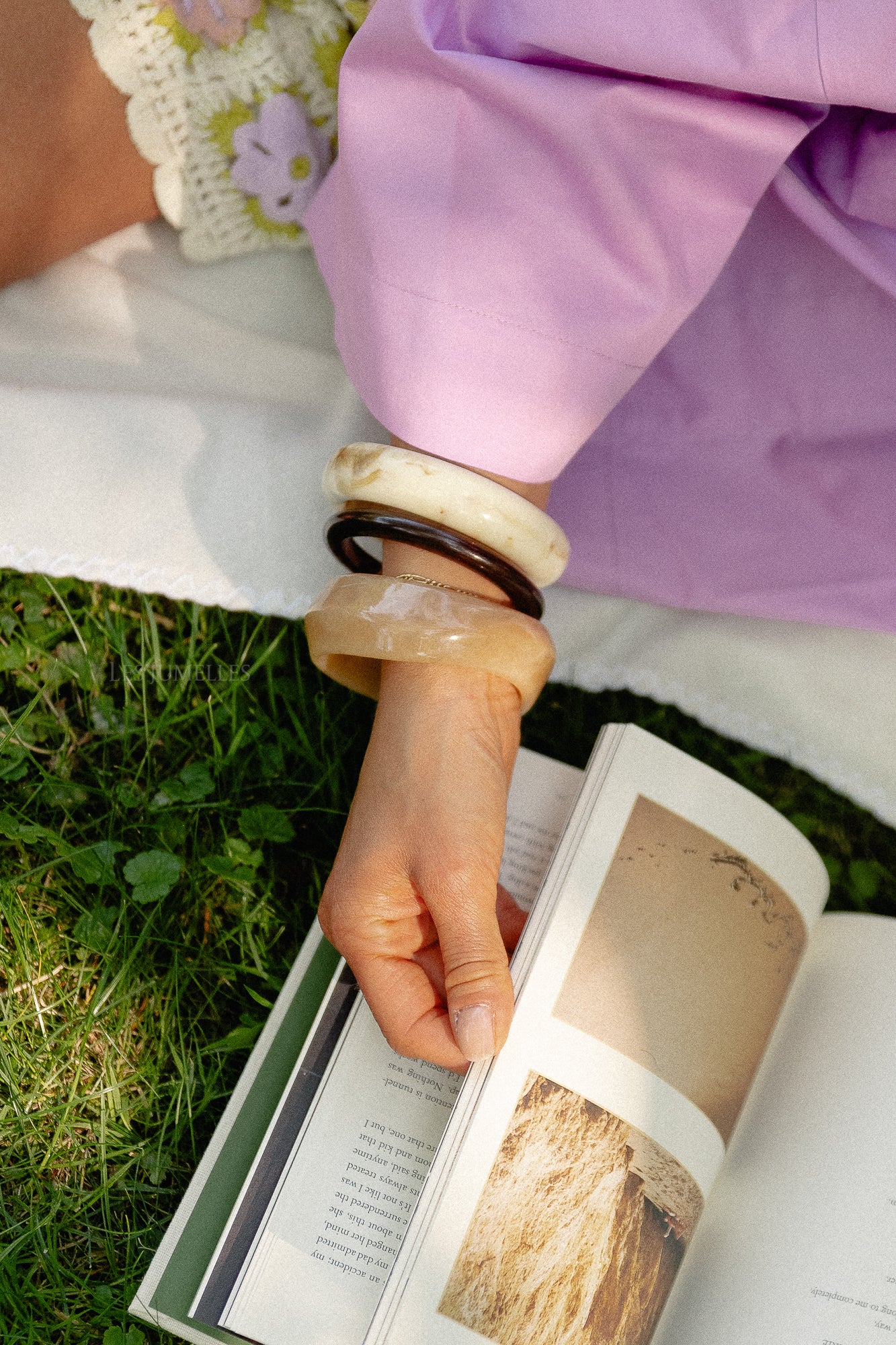 Marble bangles apricot
