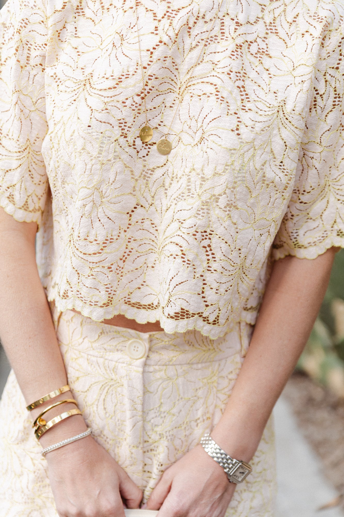 Delicate lace cropped top