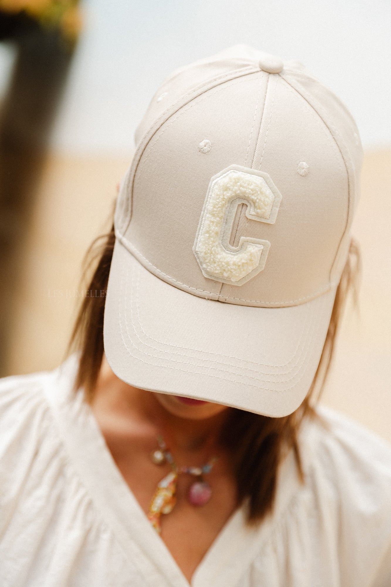 'C' Cap denim light beige