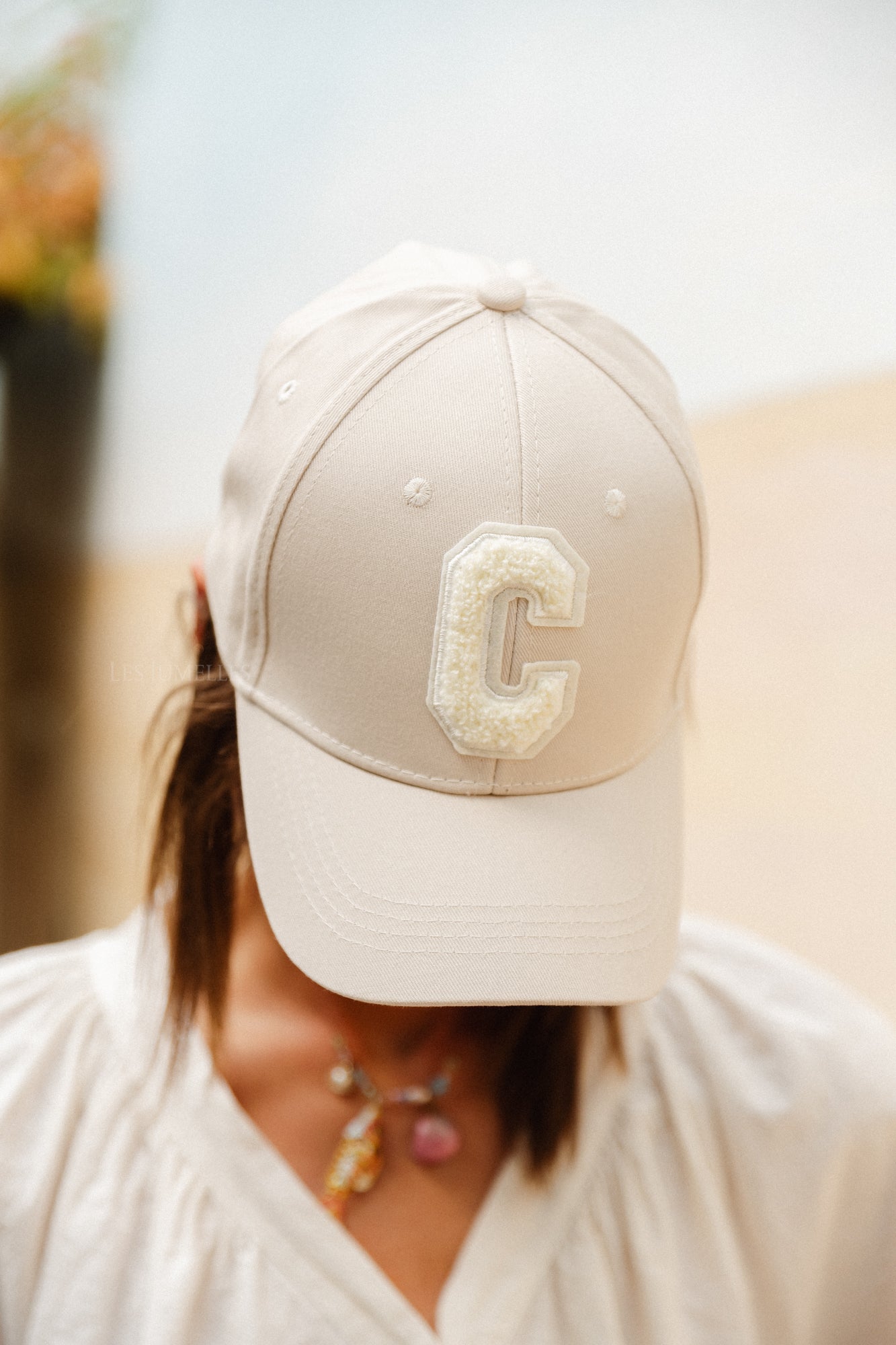 'C' Cap denim light beige