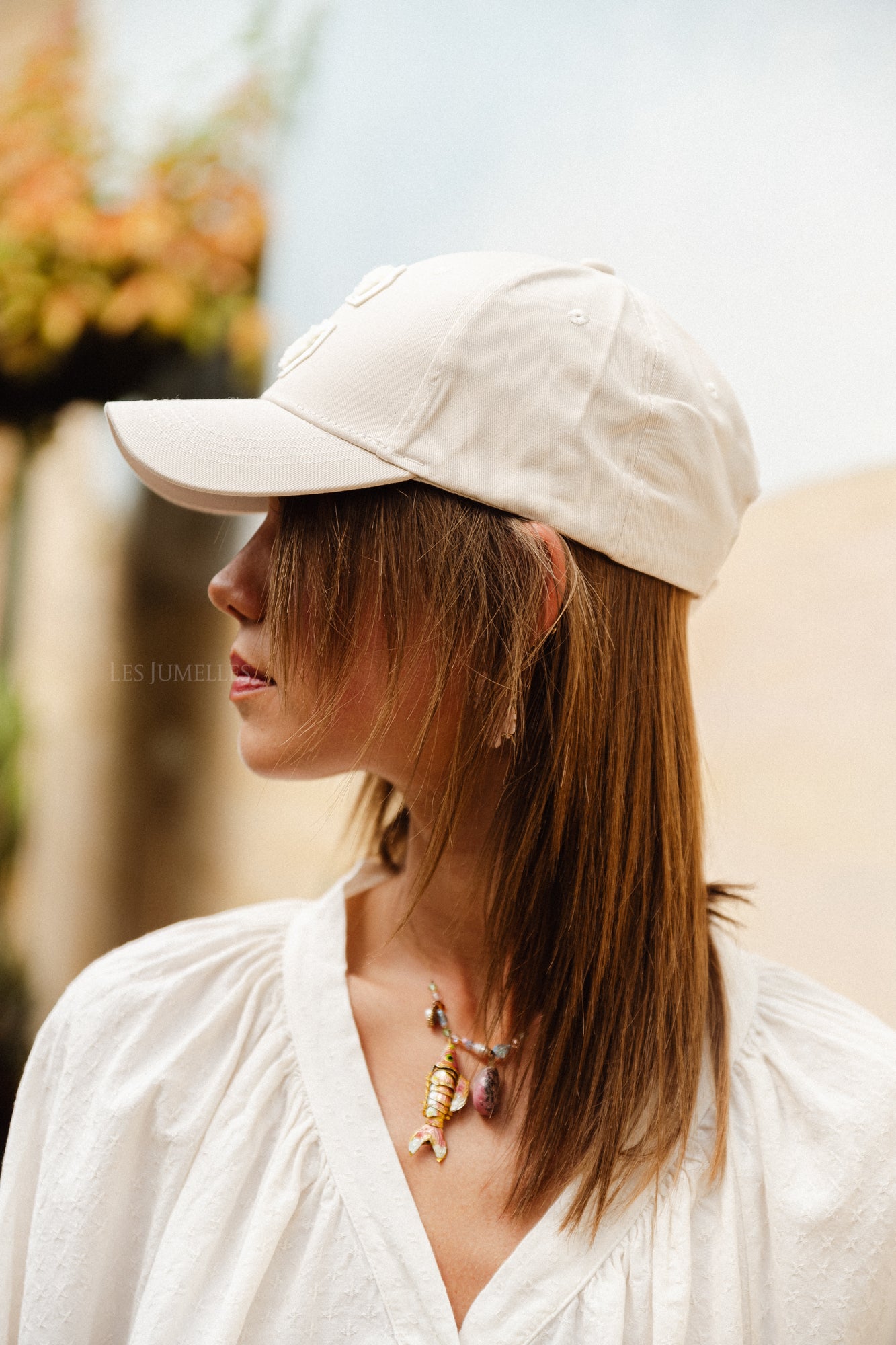 'C' Cap denim light beige