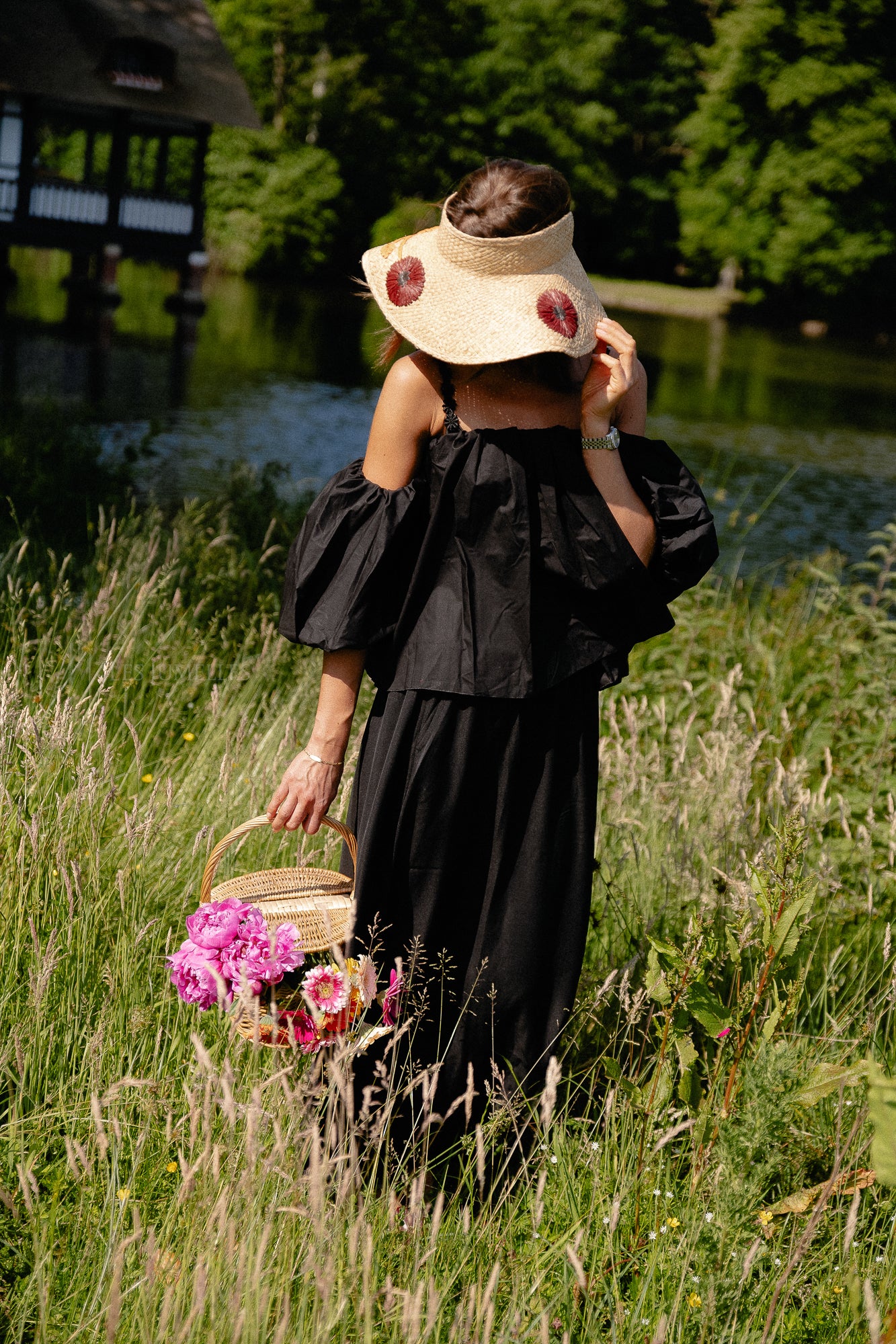 Fran off shoulder cropped blouse black