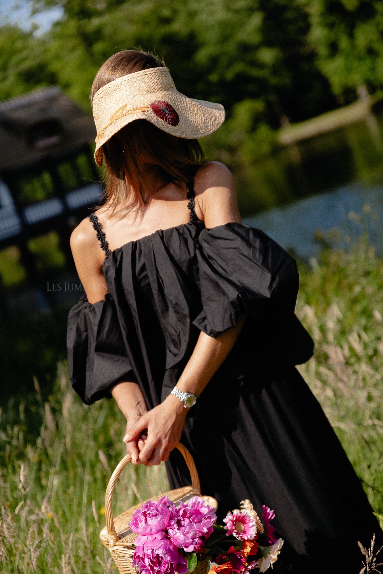 Fran off shoulder cropped blouse black