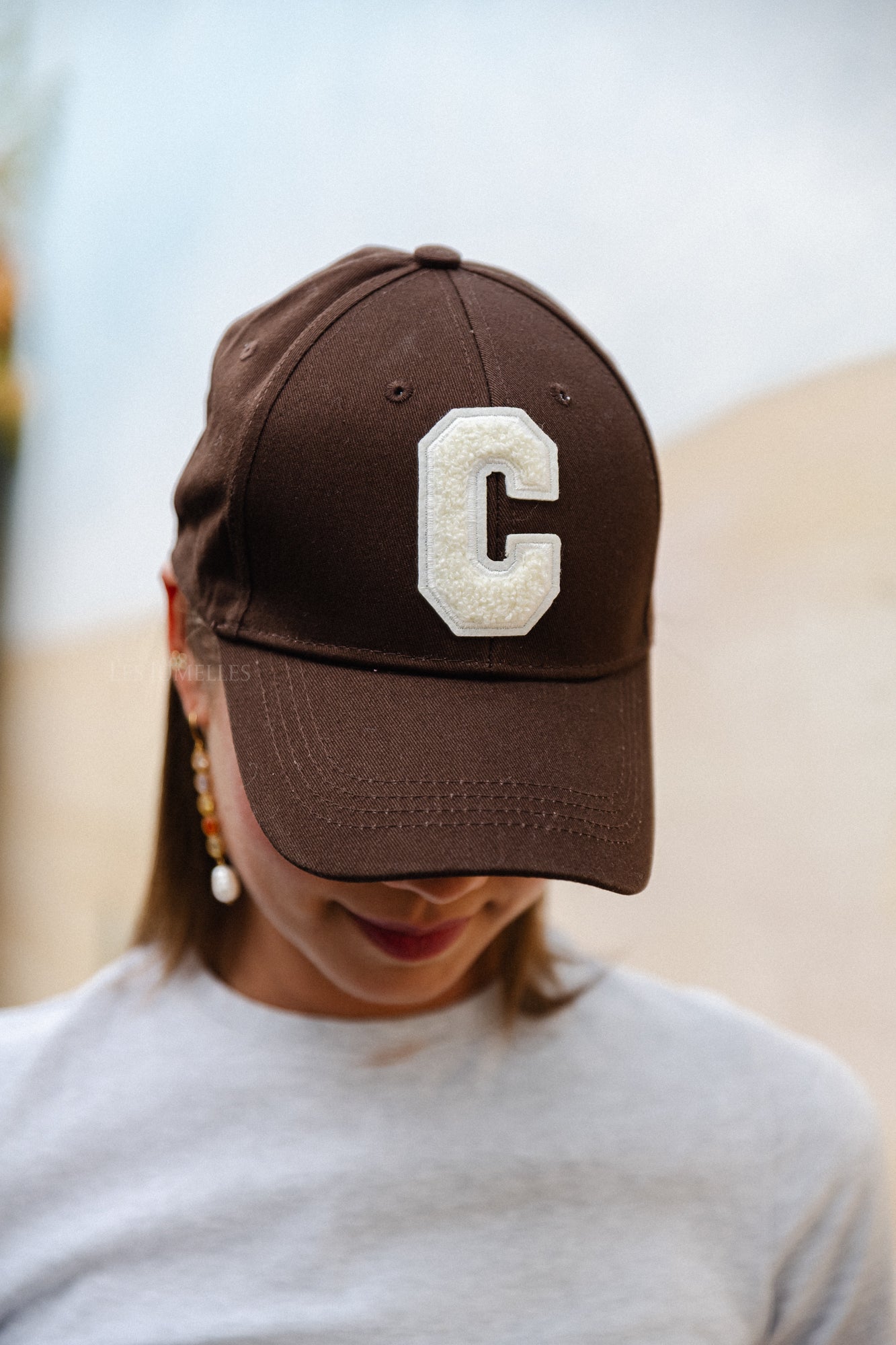 'C' Cap denim bruin