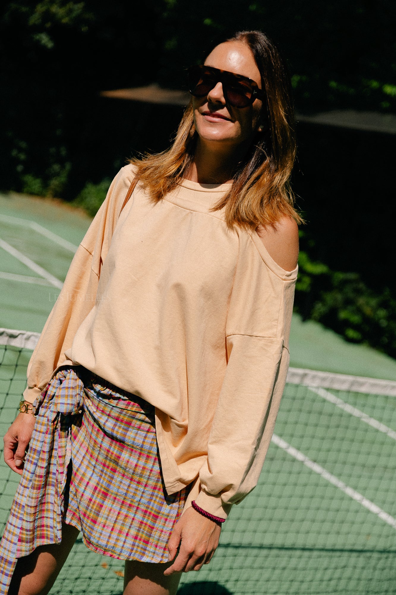 Luna off shoulder sweatshirt peach