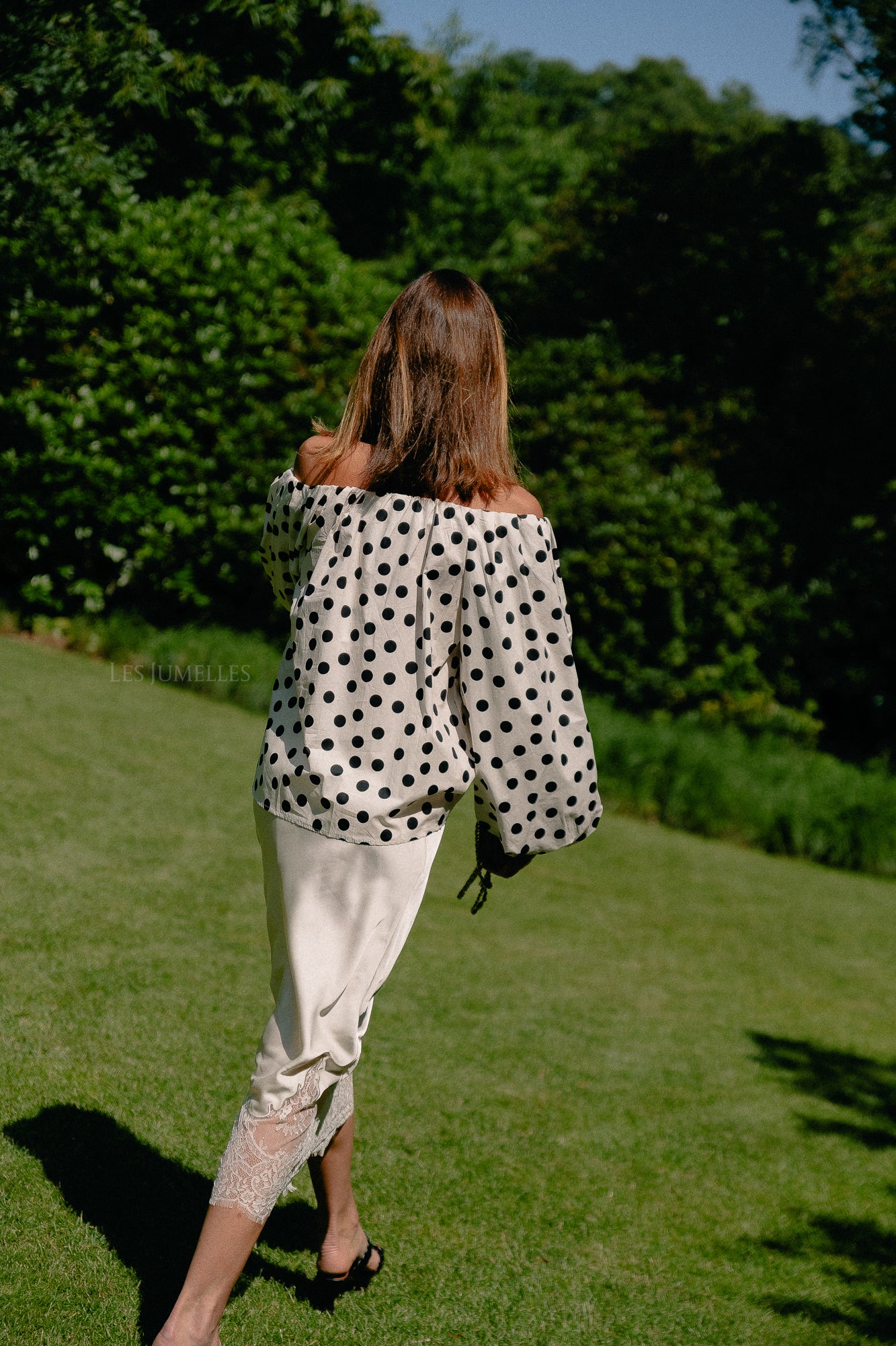 Fran off shoulder blouse polkadots
