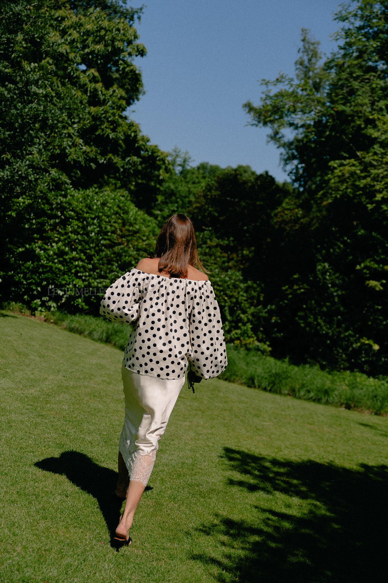 Fran off shoulder blouse polkadots