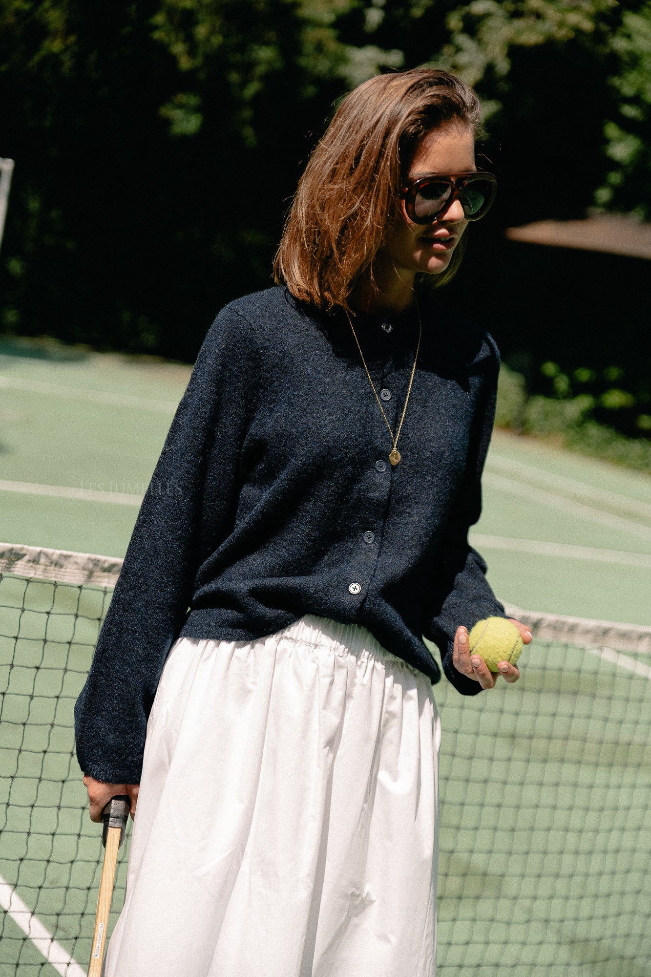 SLFLulu LS knit cardigan dark sapphire/melange