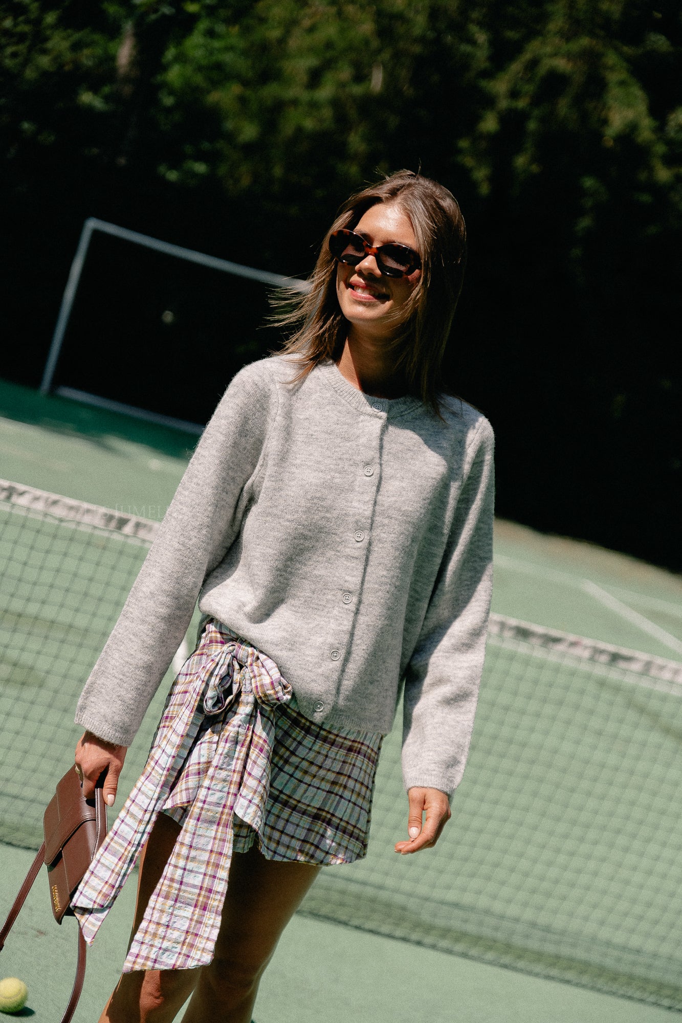 SLFLulu LS knit cardigan light grey/melange