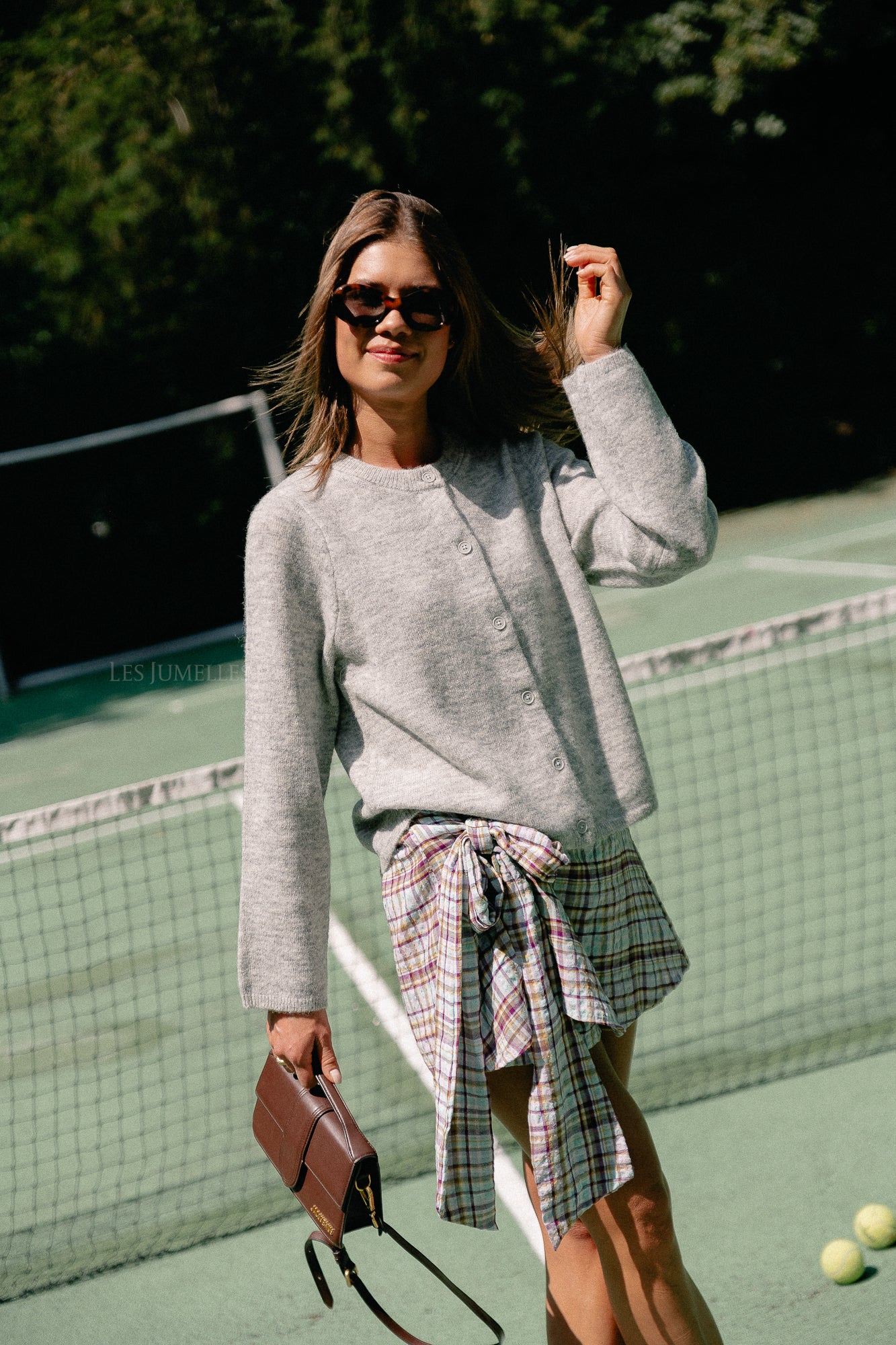 SLFLulu LS knit cardigan light grey/melange