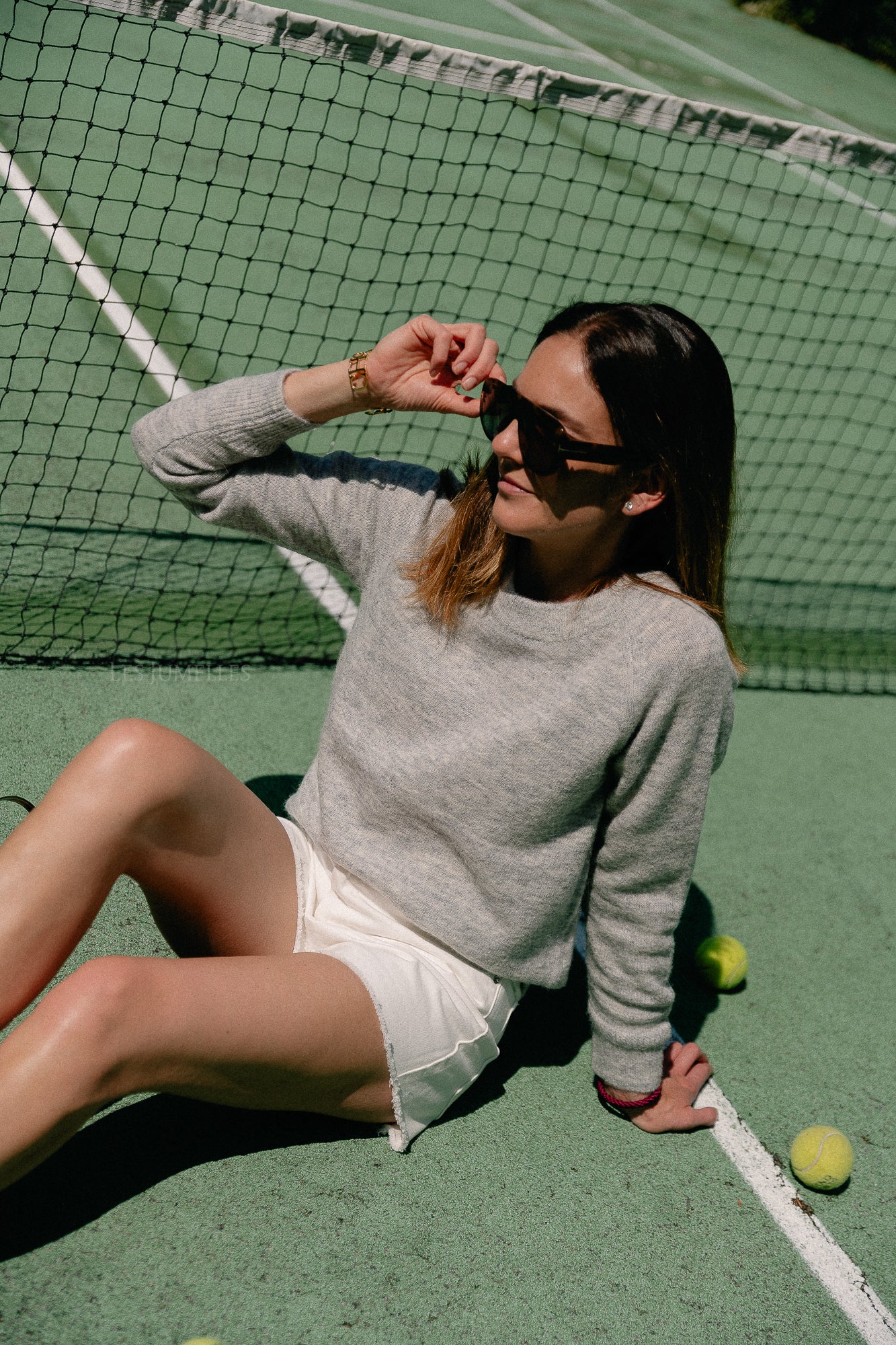 SLFLulu LS knit O-neck light grey melange