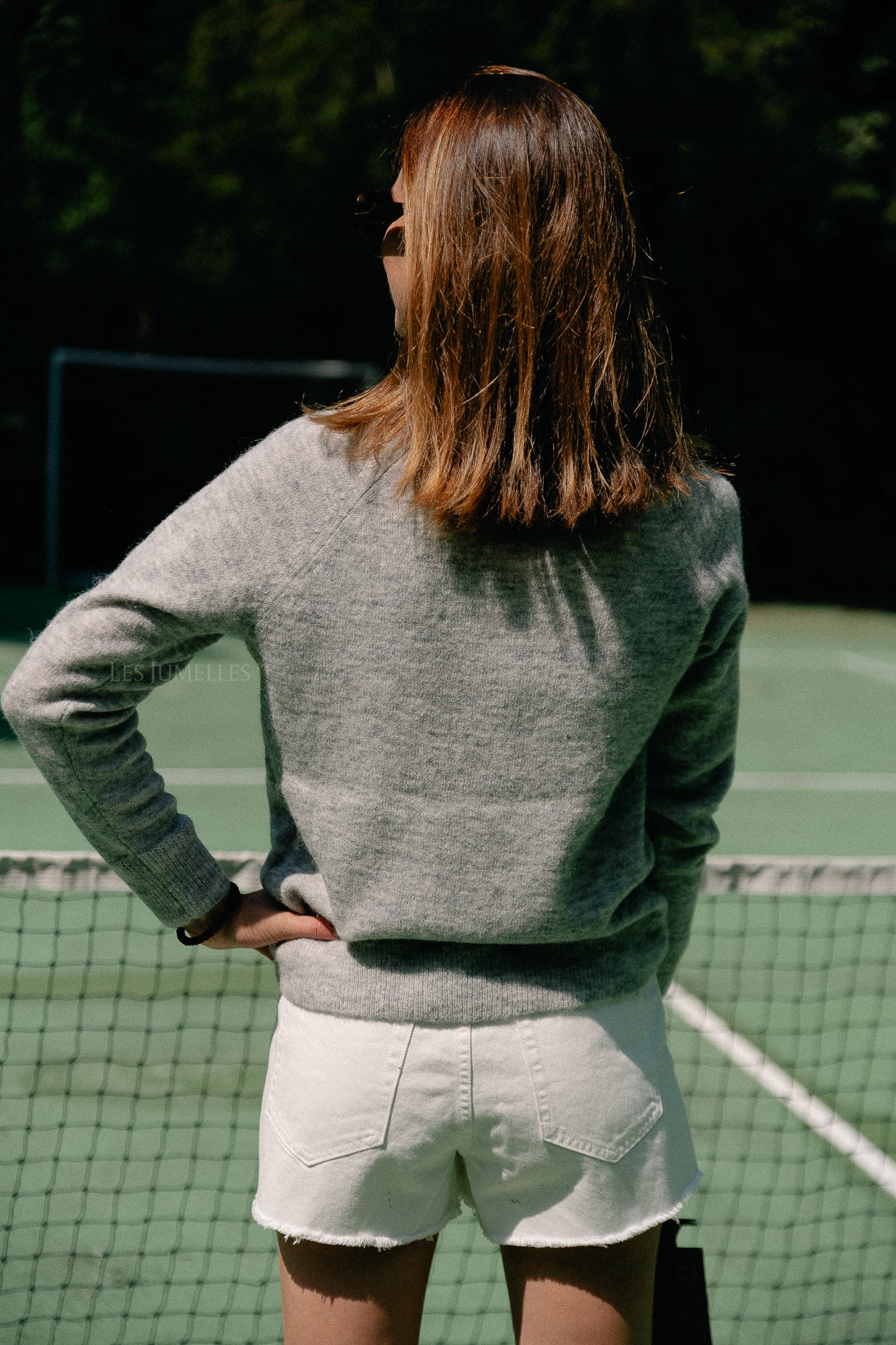 SLFLulu LS knit O-neck light grey melange