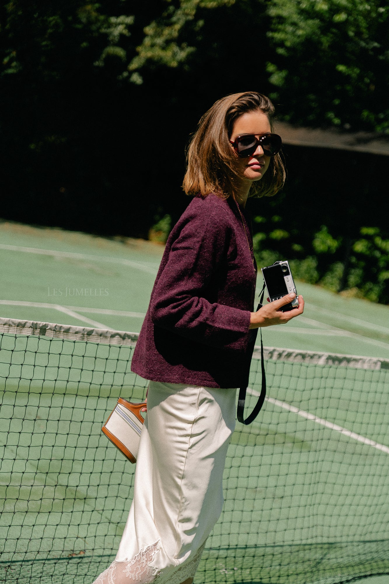 SLFLulu LS knit cardigan fig/melange