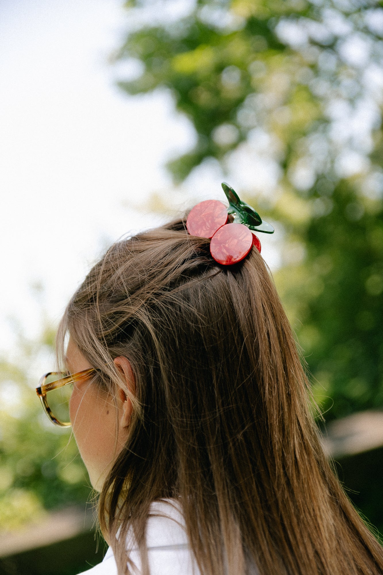 Big cherry hair clip