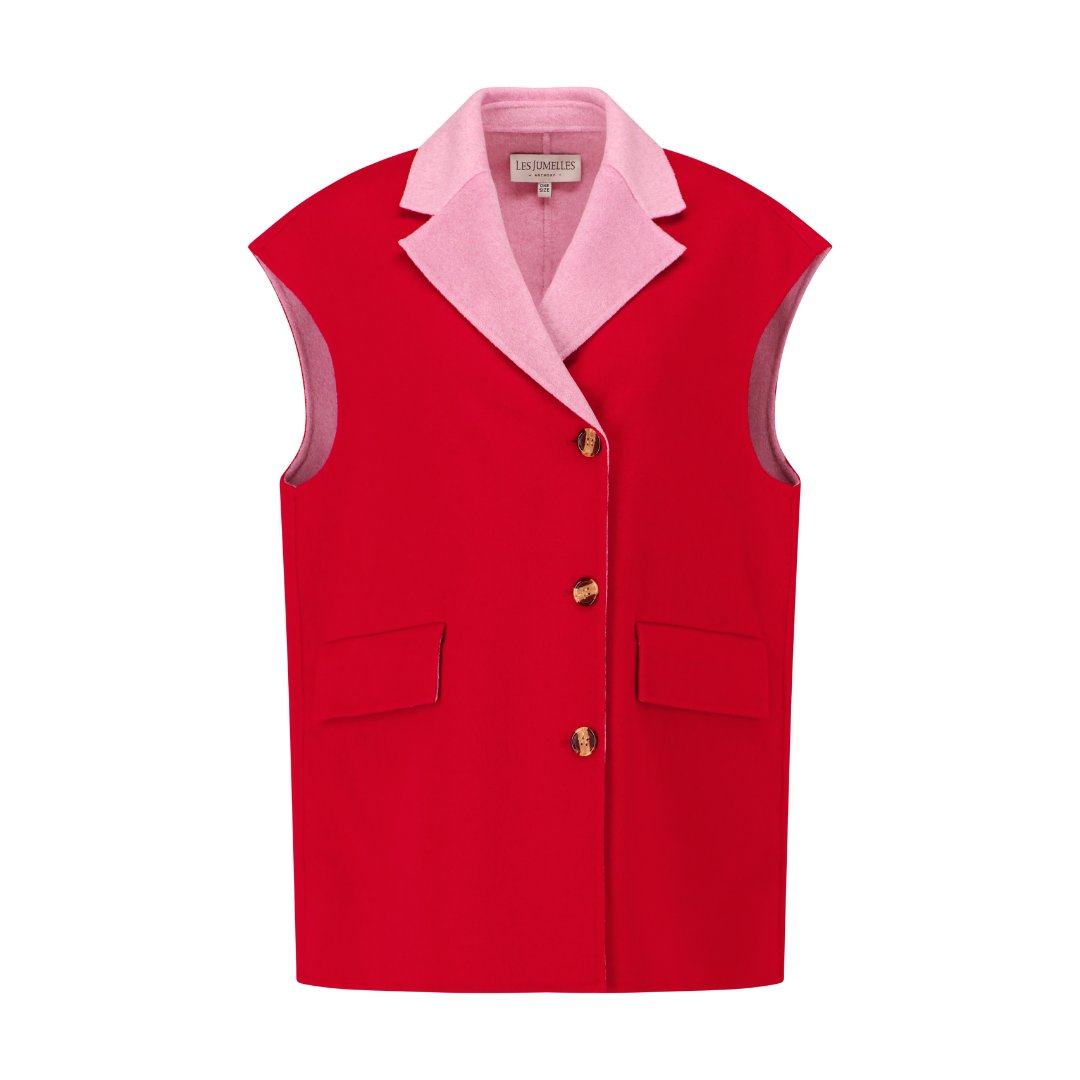 Gilet en laine Thelma rouge cerise/alto