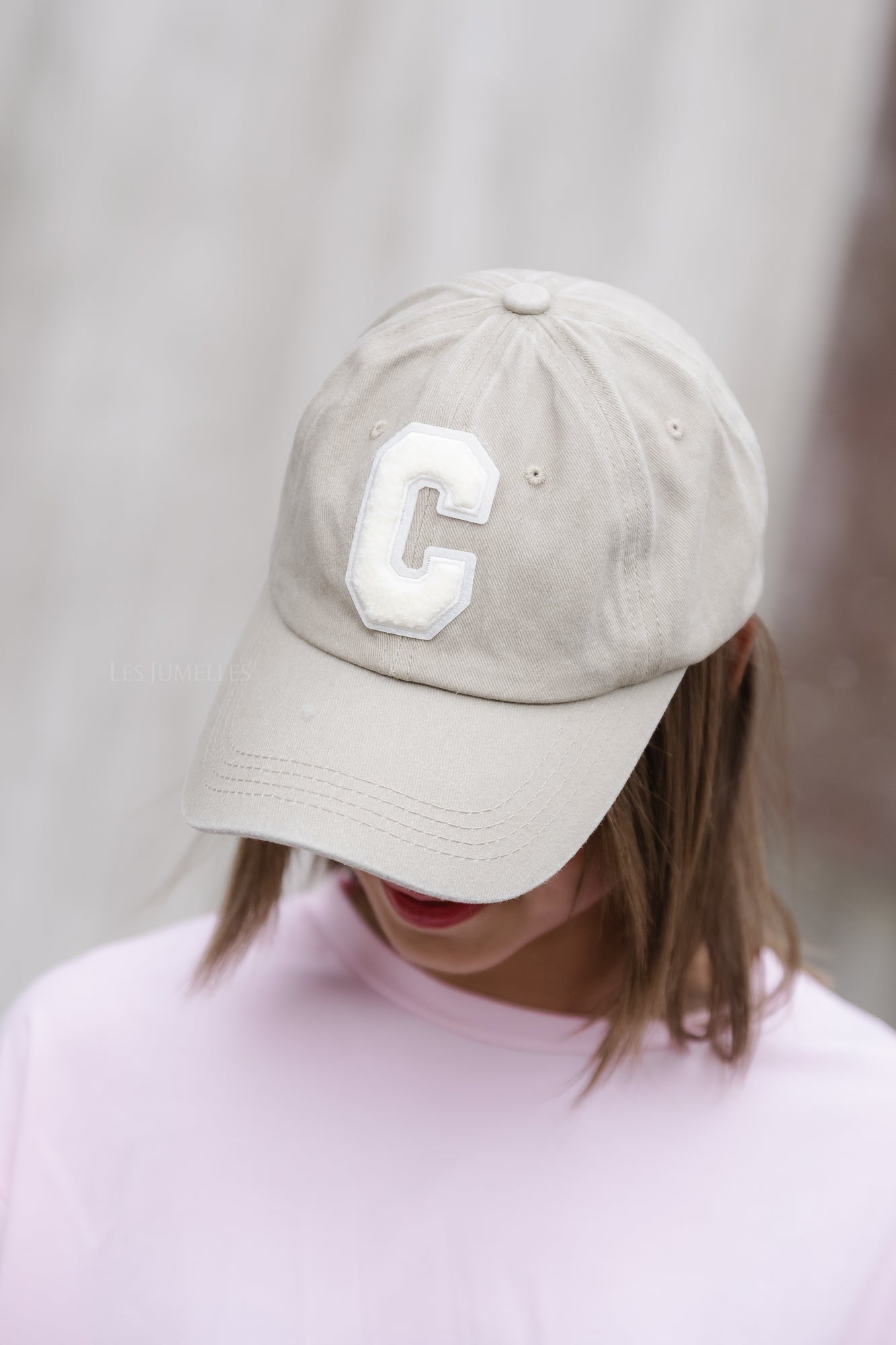 'C' Cap washed taupe denim