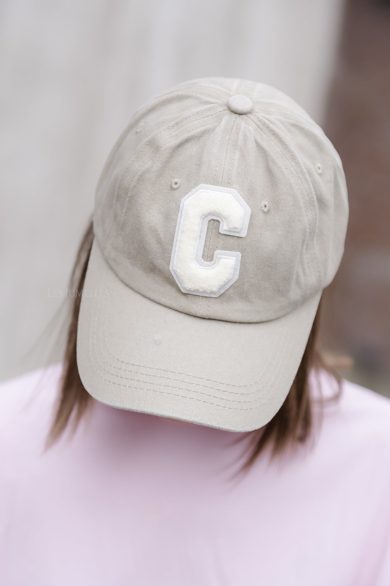 'C' Cap washed taupe denim