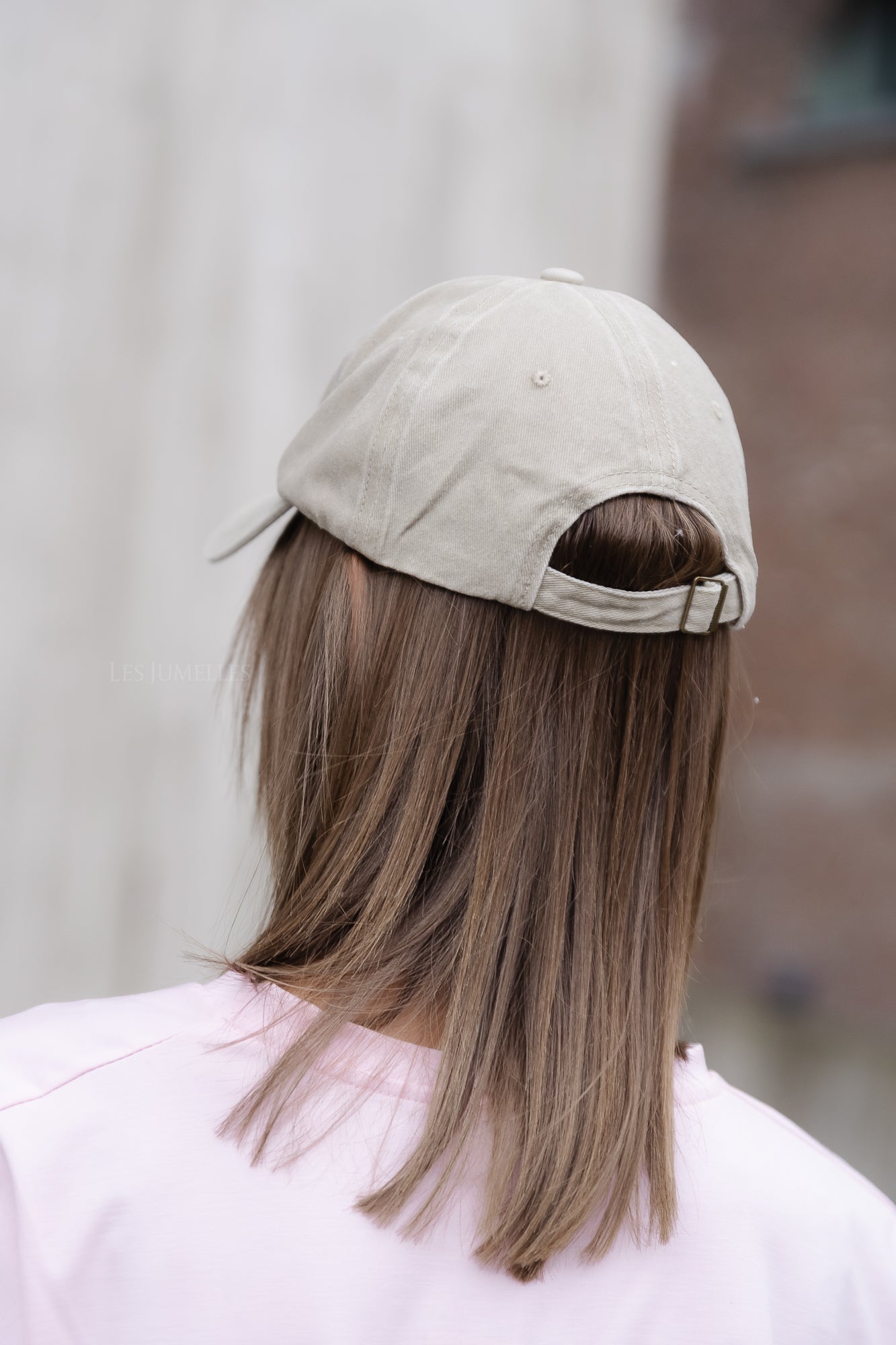 'C' Cap washed taupe denim