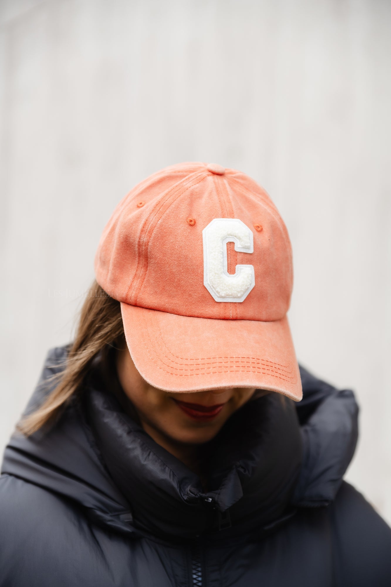 'C' Cap washed orange denim