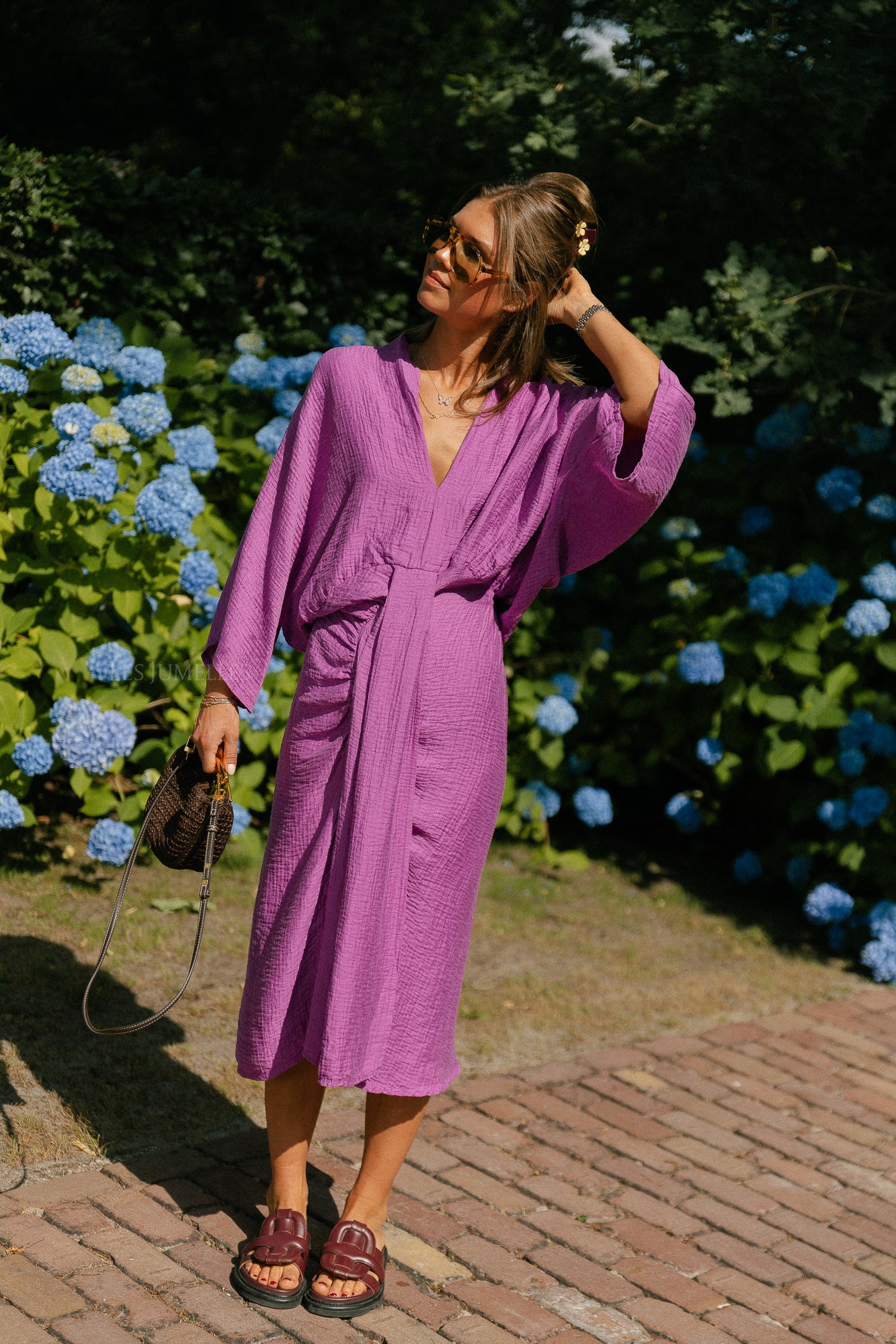 Helen long dress magenta