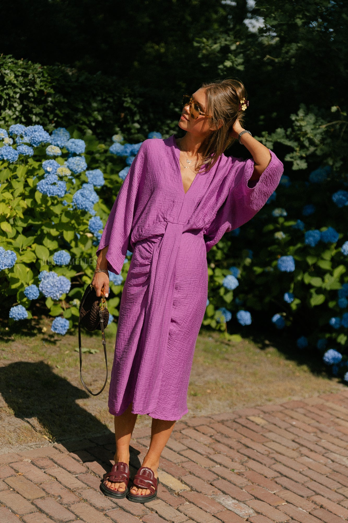 Helen long dress magenta